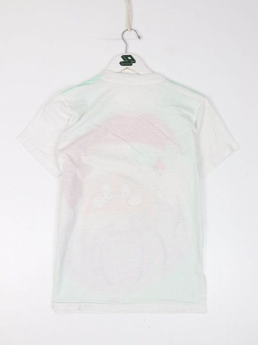 Vintage Santa T Shirt Adult XS White Air Brush Art Christmas