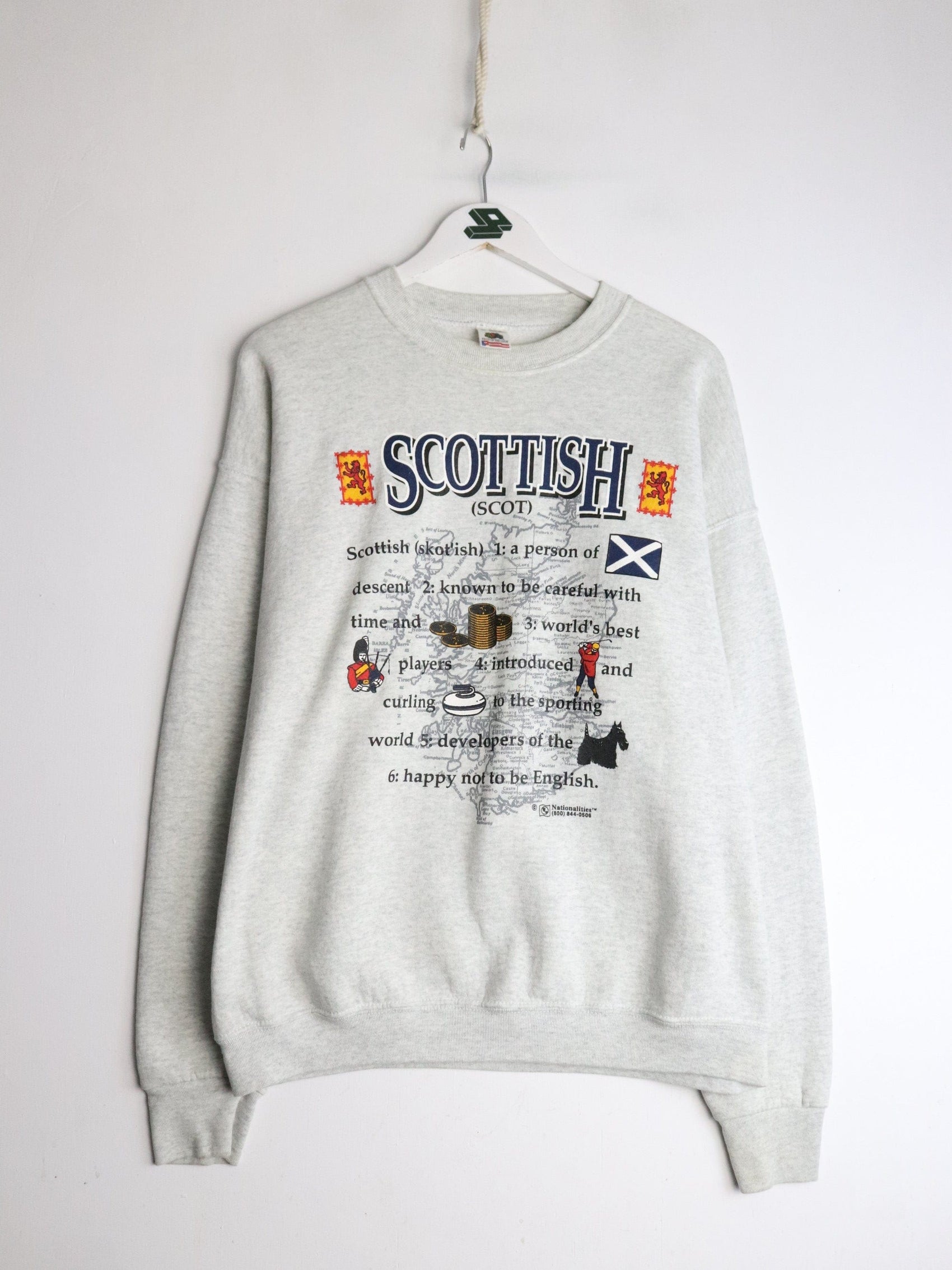 Vintage Scotland Sweatshirt Mens XL Grey