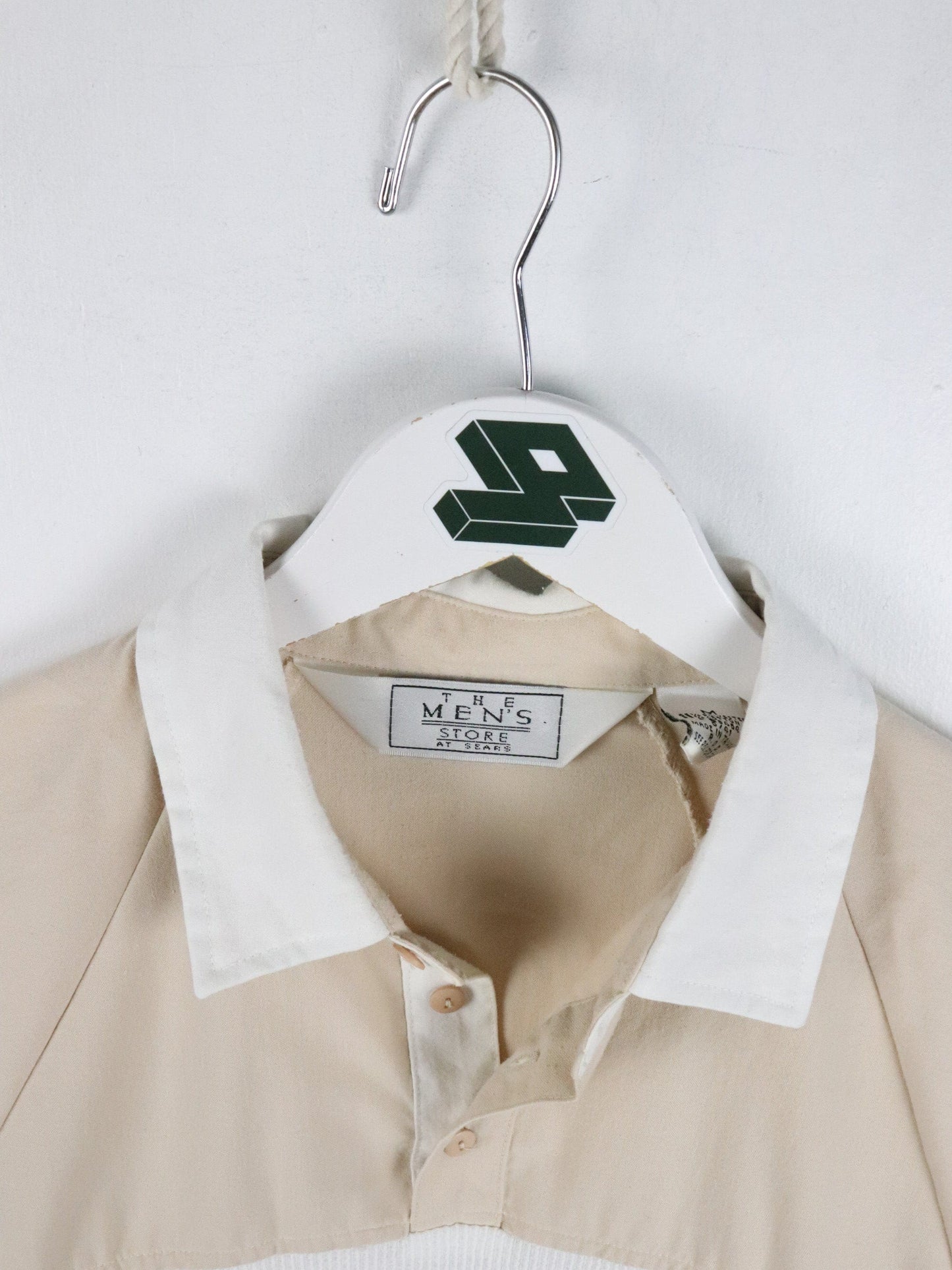 Vintage Sears Polo Shirt Mens Medium Beige from propervintagecanada