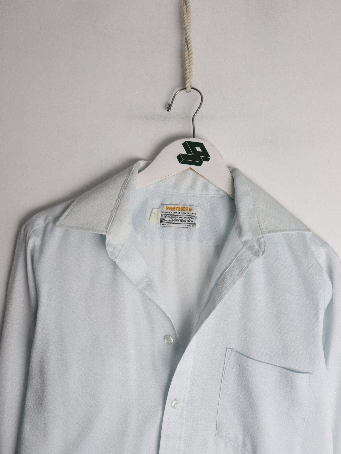 Vintage Sears Shirt Mens Small Blue Button Up from propervintagecanada