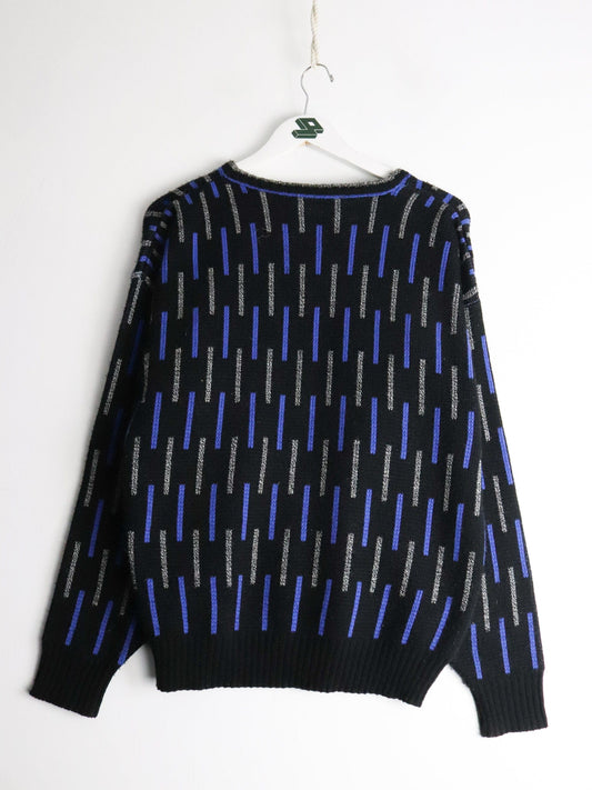 Vintage Sears Sweater Mens Large Black Knit from propervintagecanada