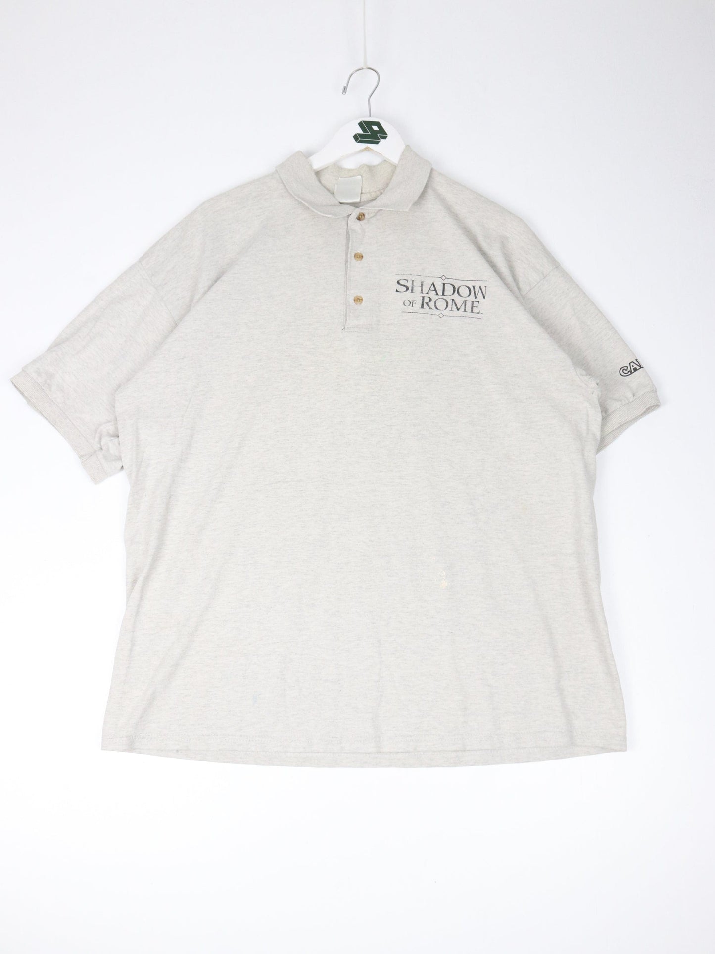 Vintage Shadow of Rome Polo Shirt Mens XL Grey Capcom Promo Video Game