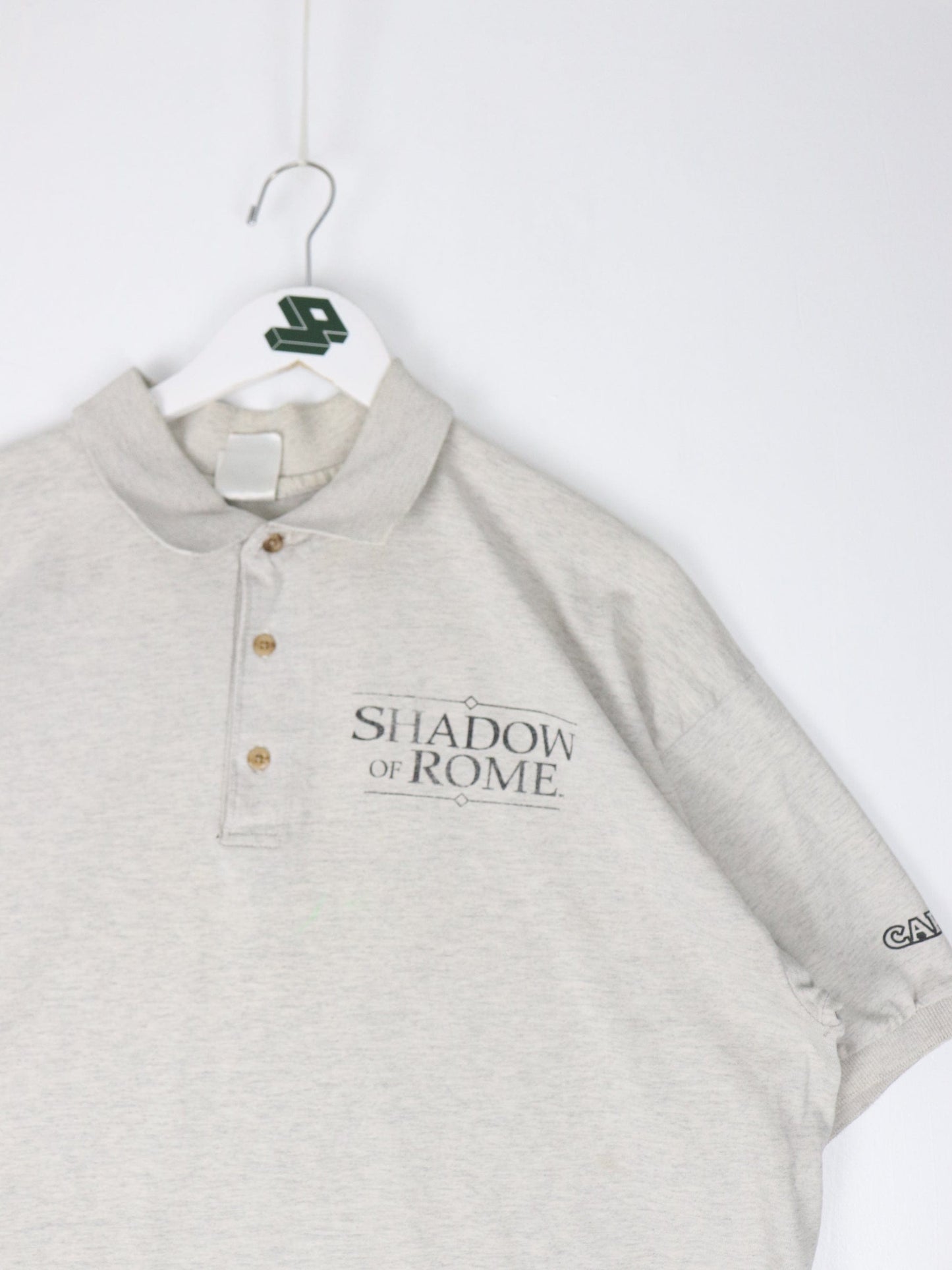 Vintage Shadow of Rome Polo Shirt Mens XL Grey Capcom Promo Video Game