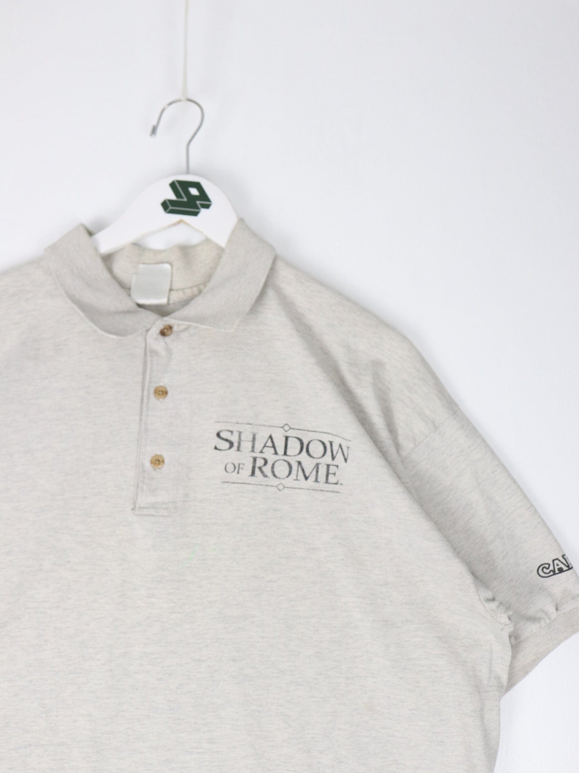 Vintage Shadow of Rome Polo Shirt Mens XL Grey Capcom Promo Video Game