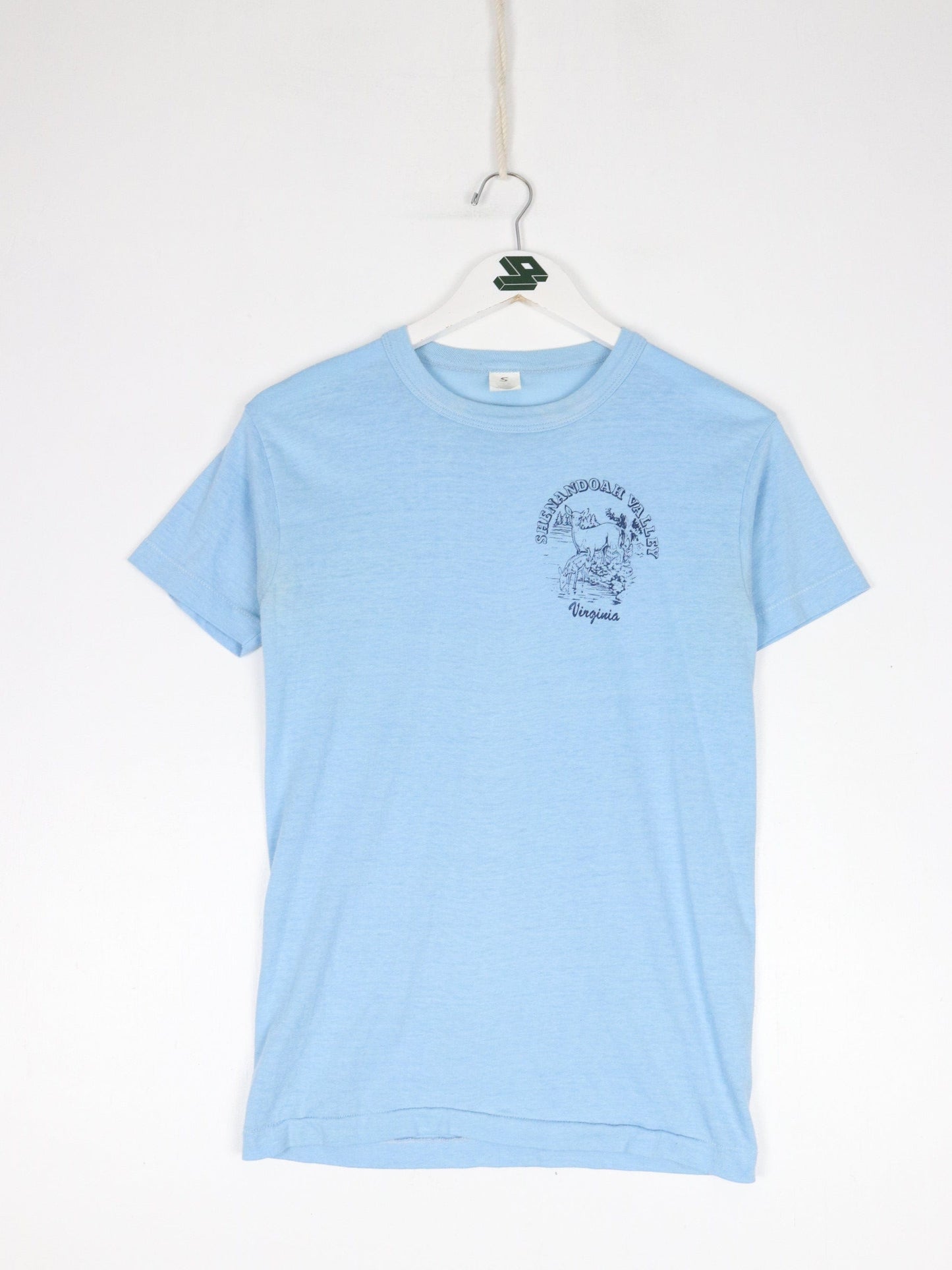 Vintage Shenandoah Valley T Shirt Fits Youth Small Blue 80s from propervintagecanada