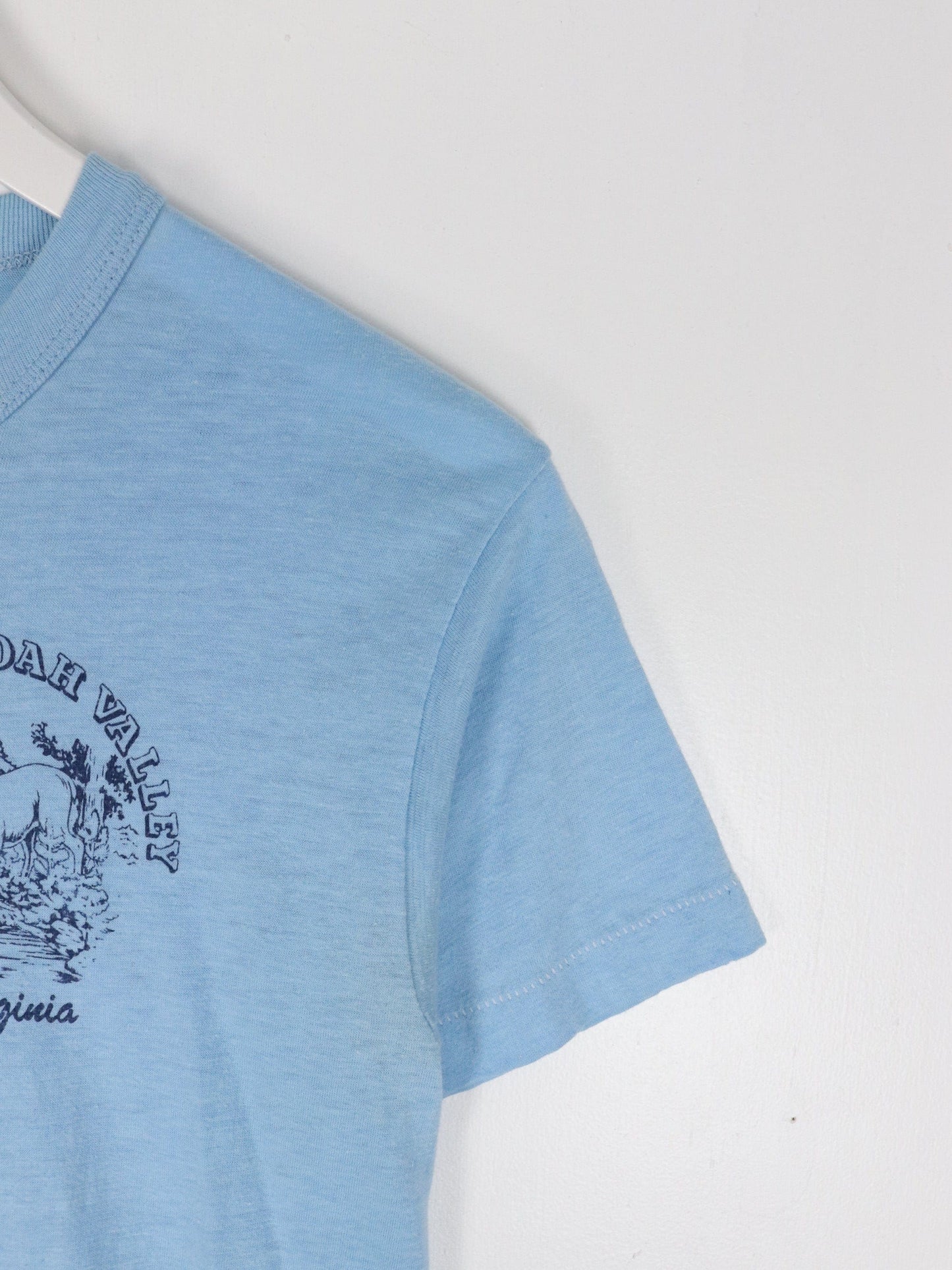 Vintage Shenandoah Valley T Shirt Fits Youth Small Blue 80s from propervintagecanada