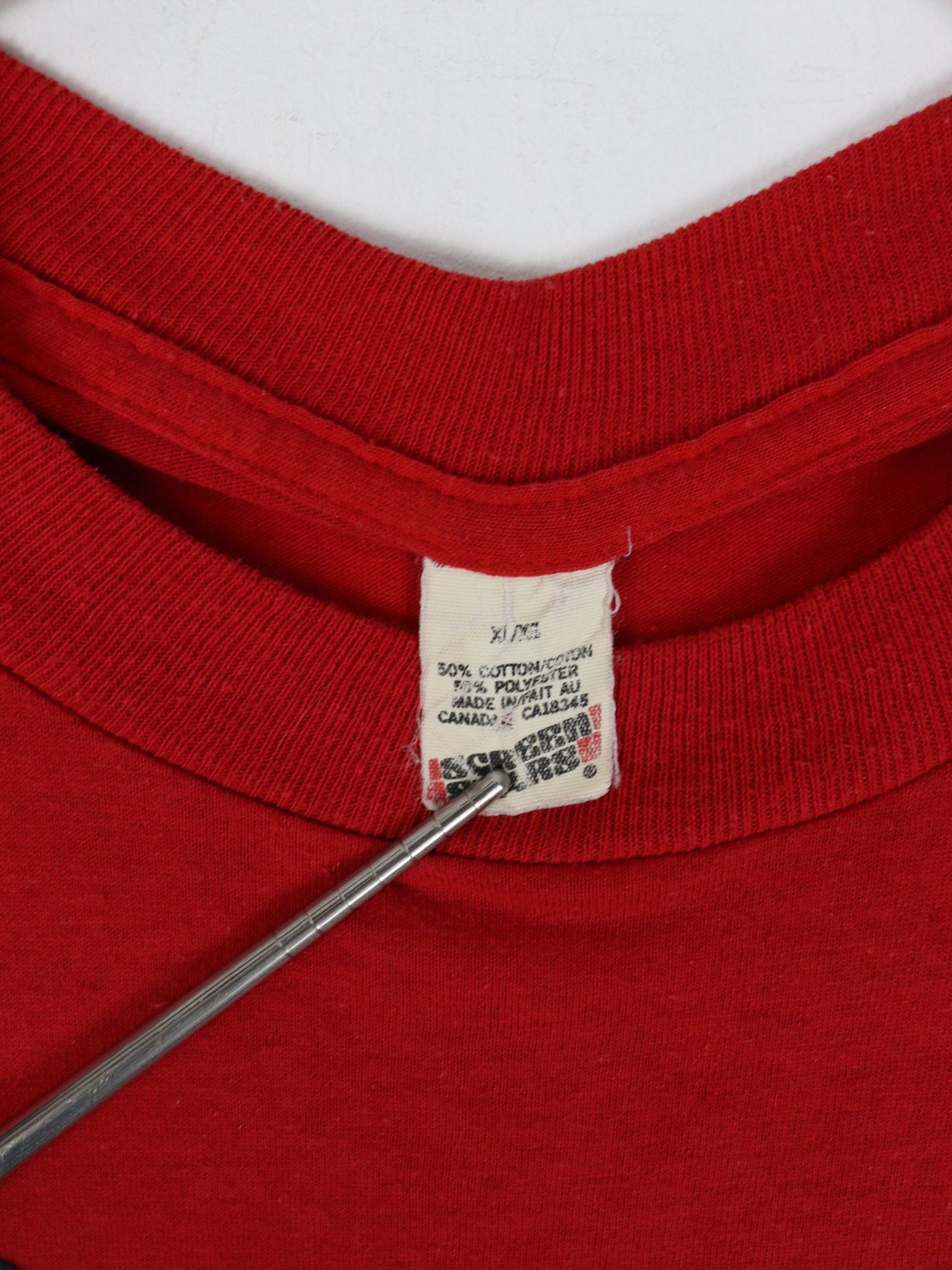 Vintage Shop 'Til You Drop T Shirt Fits Mens L Red 80s Holidays