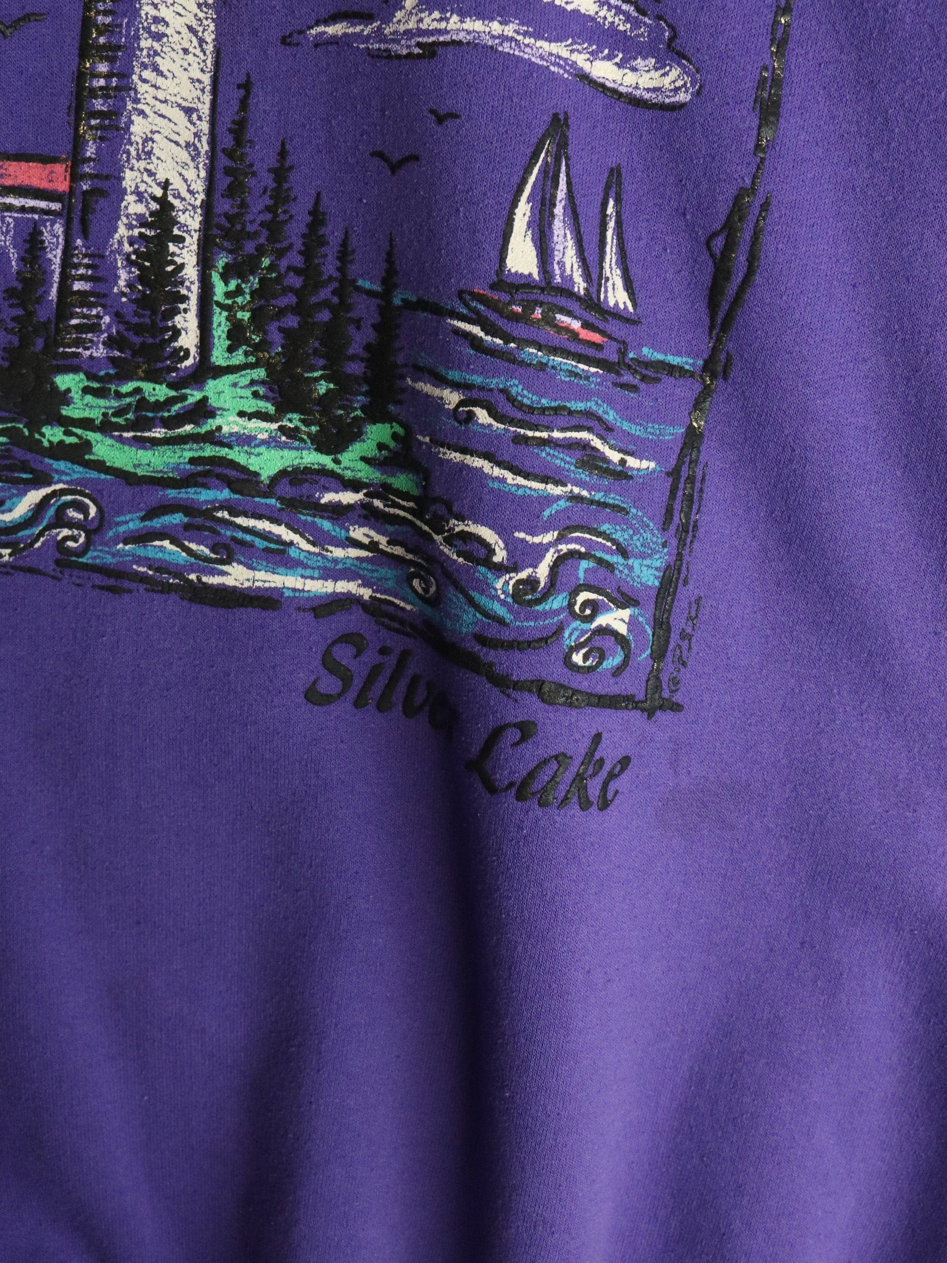Vintage Silver Lake Sweatshirt Mens Large Purple from propervintagecanada