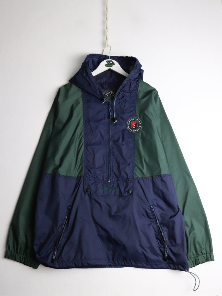 Vintage Slippery Rock University Windbreaker Mens XL Blue Anorak from propervintagecanada