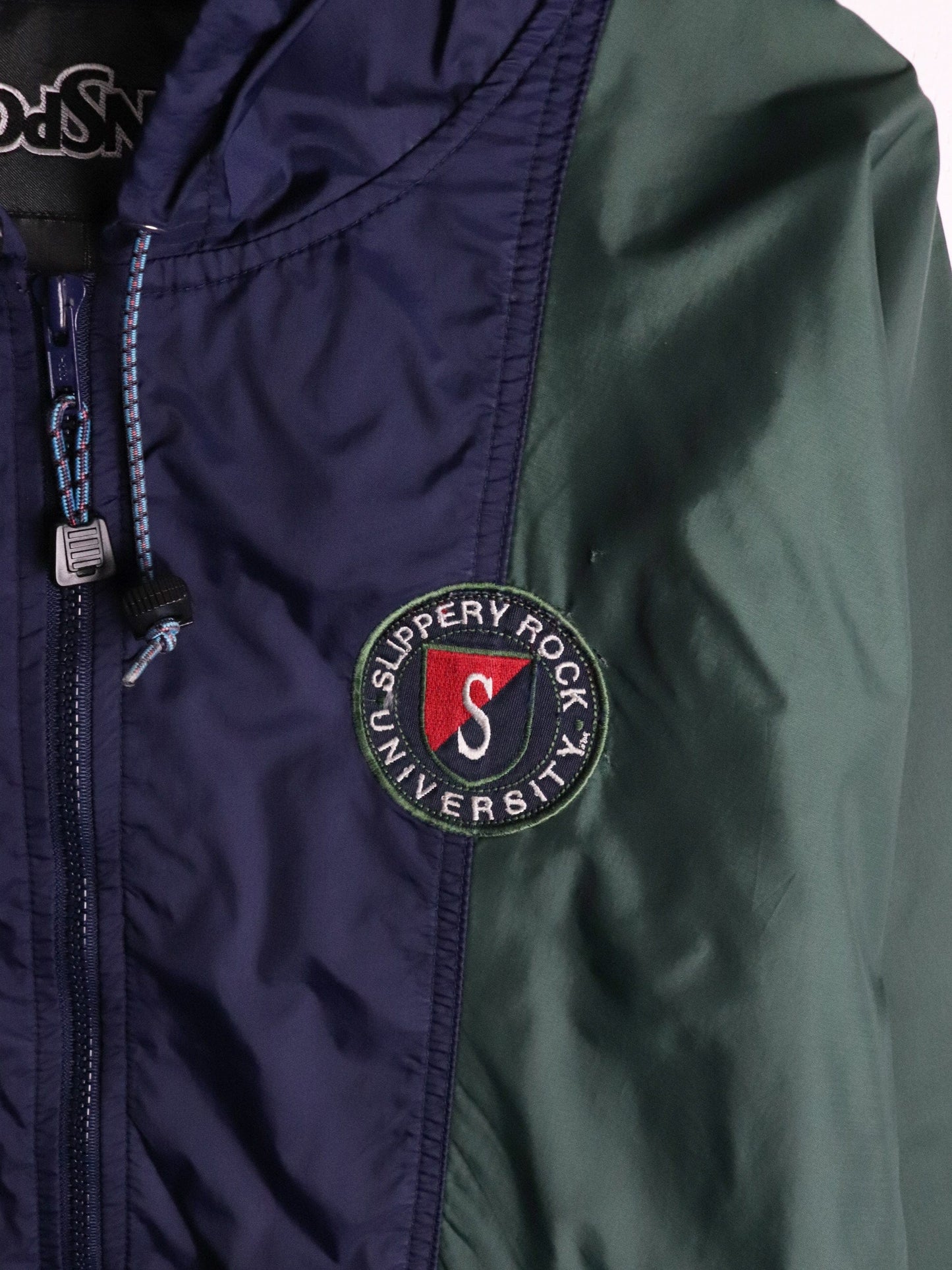 Vintage Slippery Rock University Windbreaker Mens XL Blue Anorak