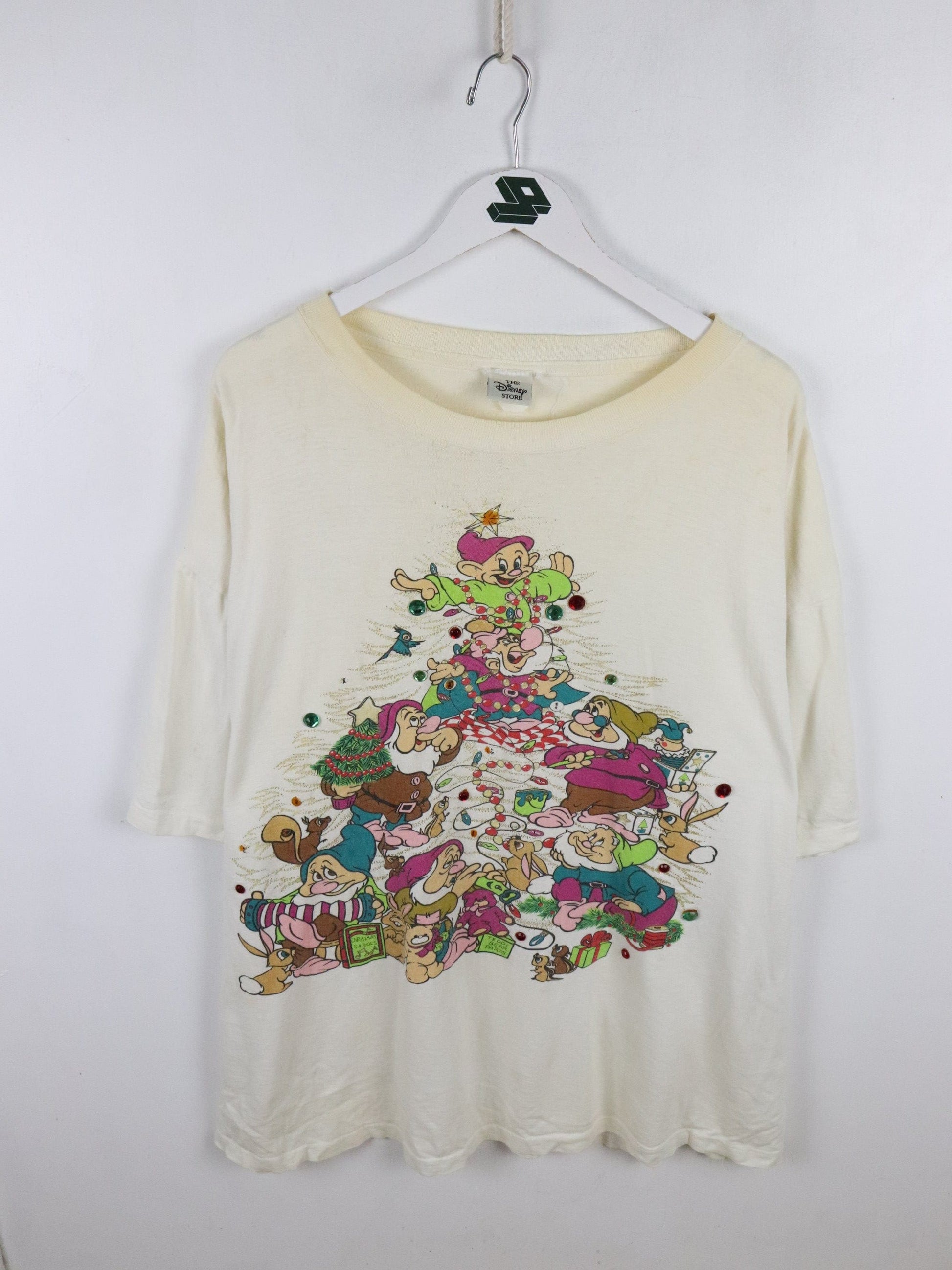 Vintage Snow White Christmas T Shirt Mens XL White Disney from propervintagecanada