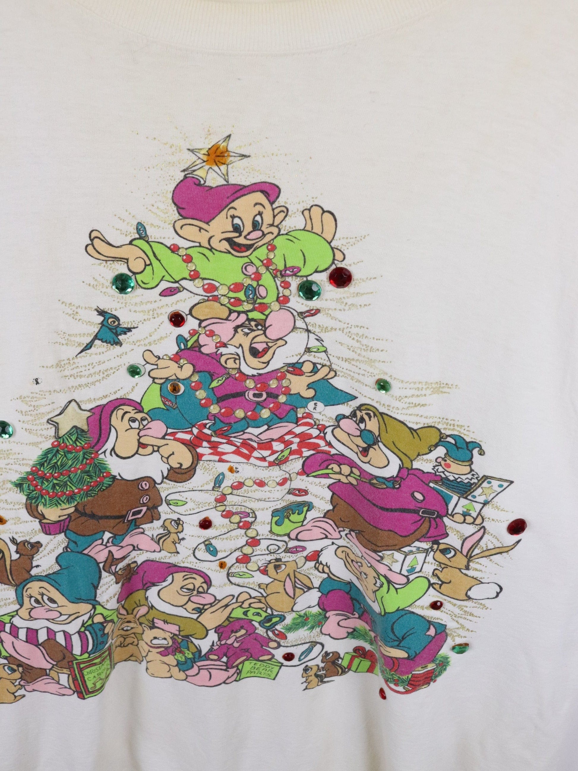 Vintage Snow White Christmas T Shirt Mens XL White Disney from propervintagecanada