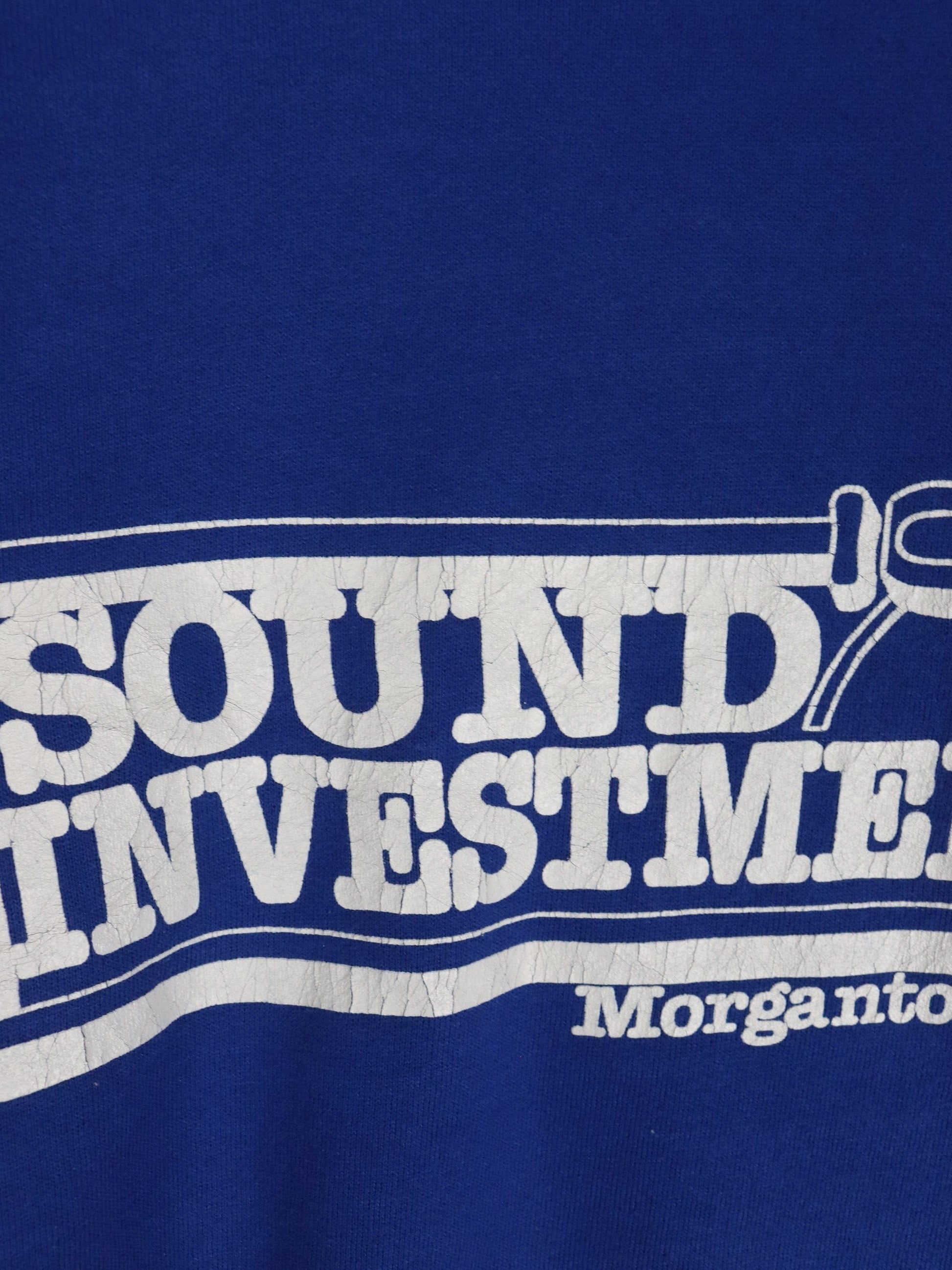 Vintage Sound Investments Sweatshirt Fits Mens Large Blue Russell Athletic from propervintagecanada