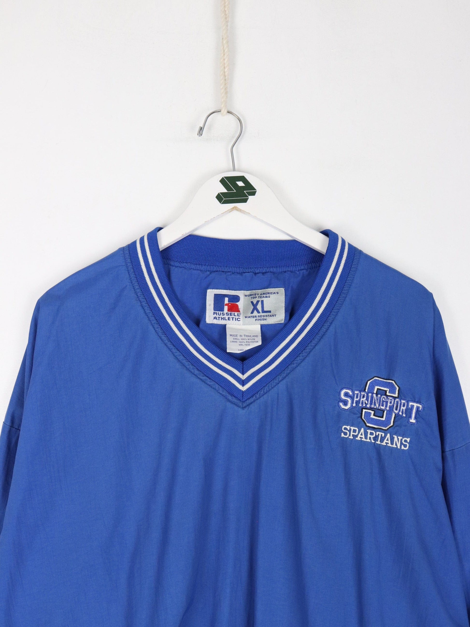 Vintage Springport Spartans Jacket Mens XL Blue School Russell Athletic Pullover from propervintagecanada