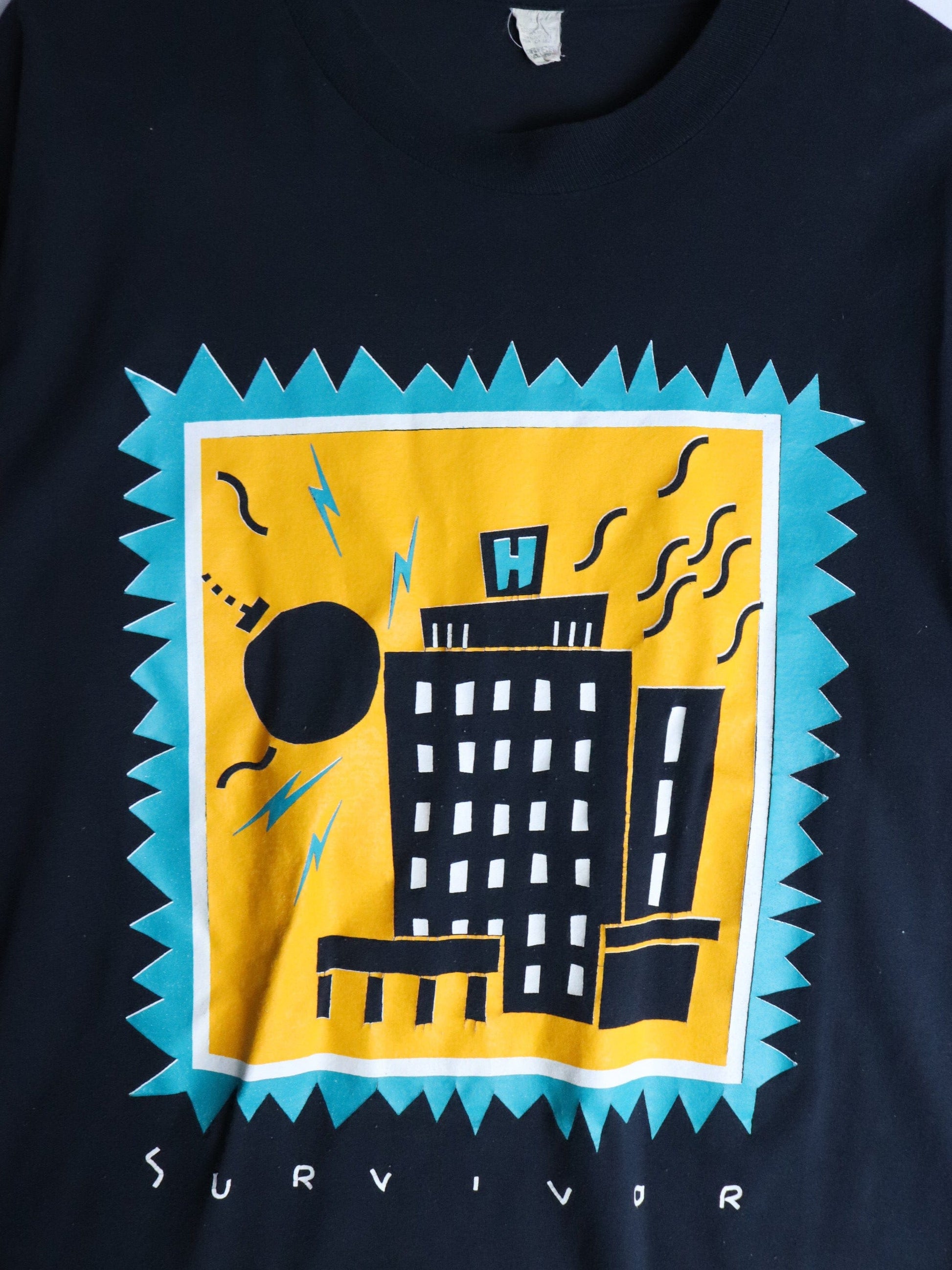 Vintage St. Catherines Redevelopment T Shirt Fits Mens Large Black 90s from propervintagecanada