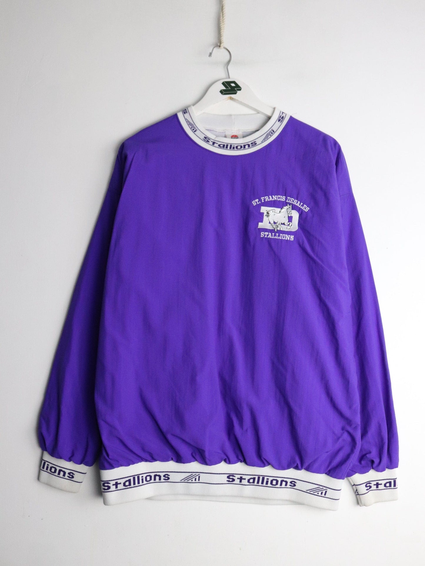 Vintage St. Francis Desales Stallions Jacket Mens Large Purple from propervintagecanada