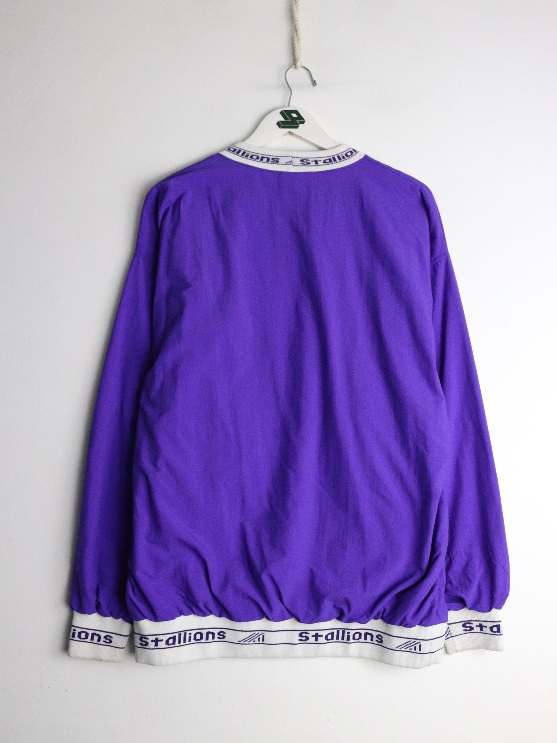 Vintage St. Francis Desales Stallions Jacket Mens Large Purple from propervintagecanada