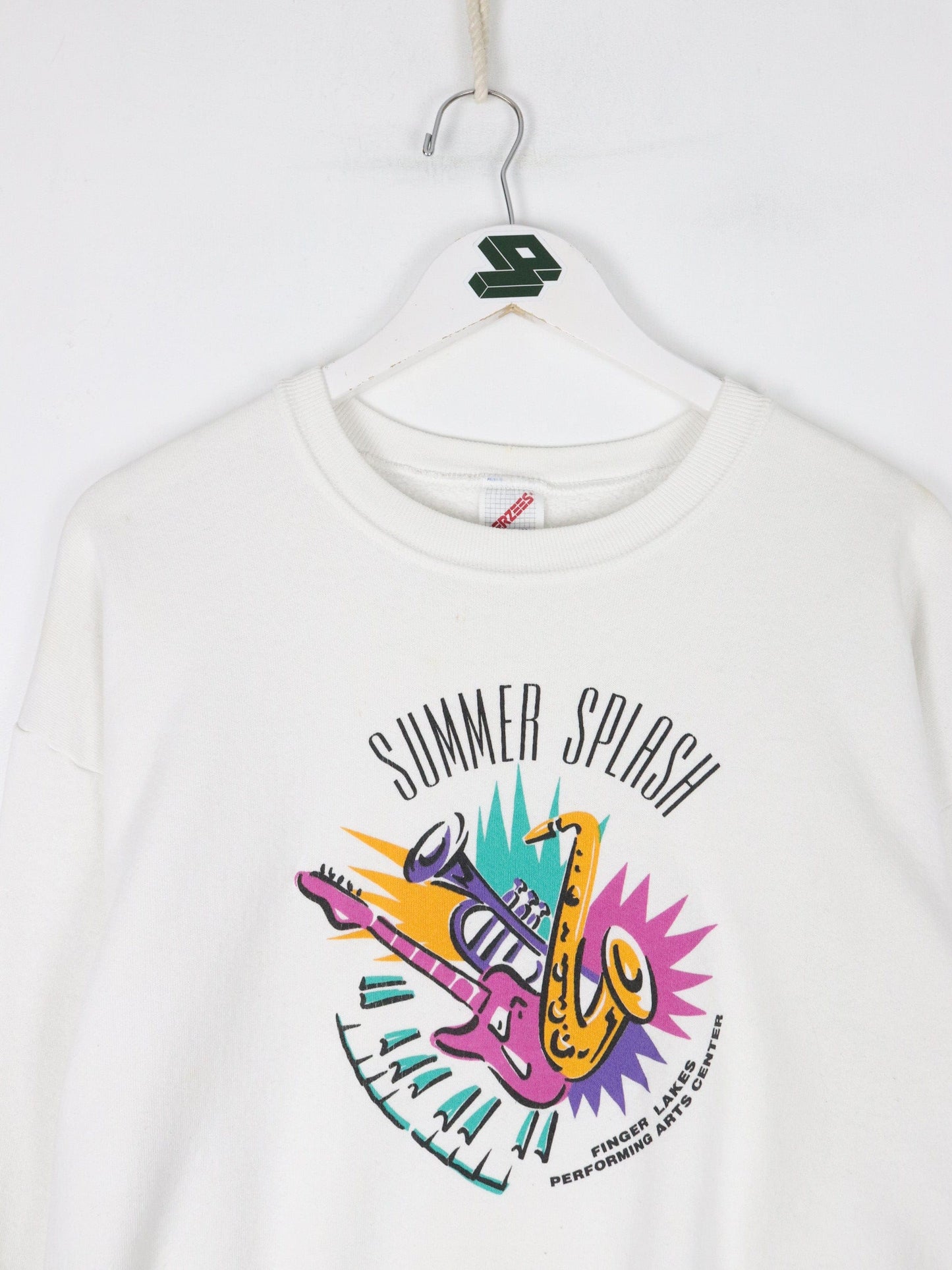 Vintage Summer Splash Preforming Arts Center Sweatshirt Fits Mens Large White from propervintagecanada