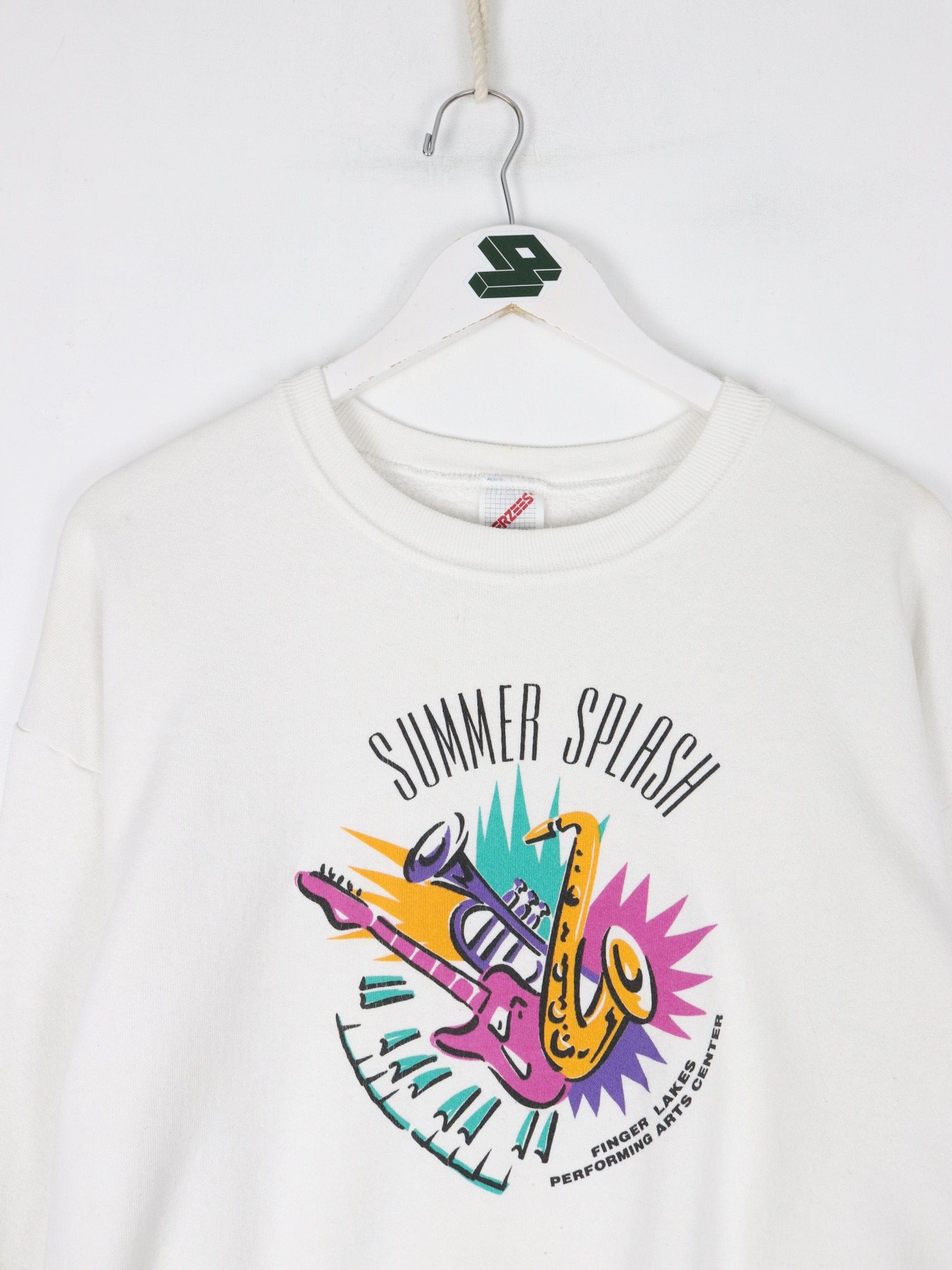 Vintage Summer Splash Preforming Arts Center Sweatshirt Fits Mens Large White from propervintagecanada