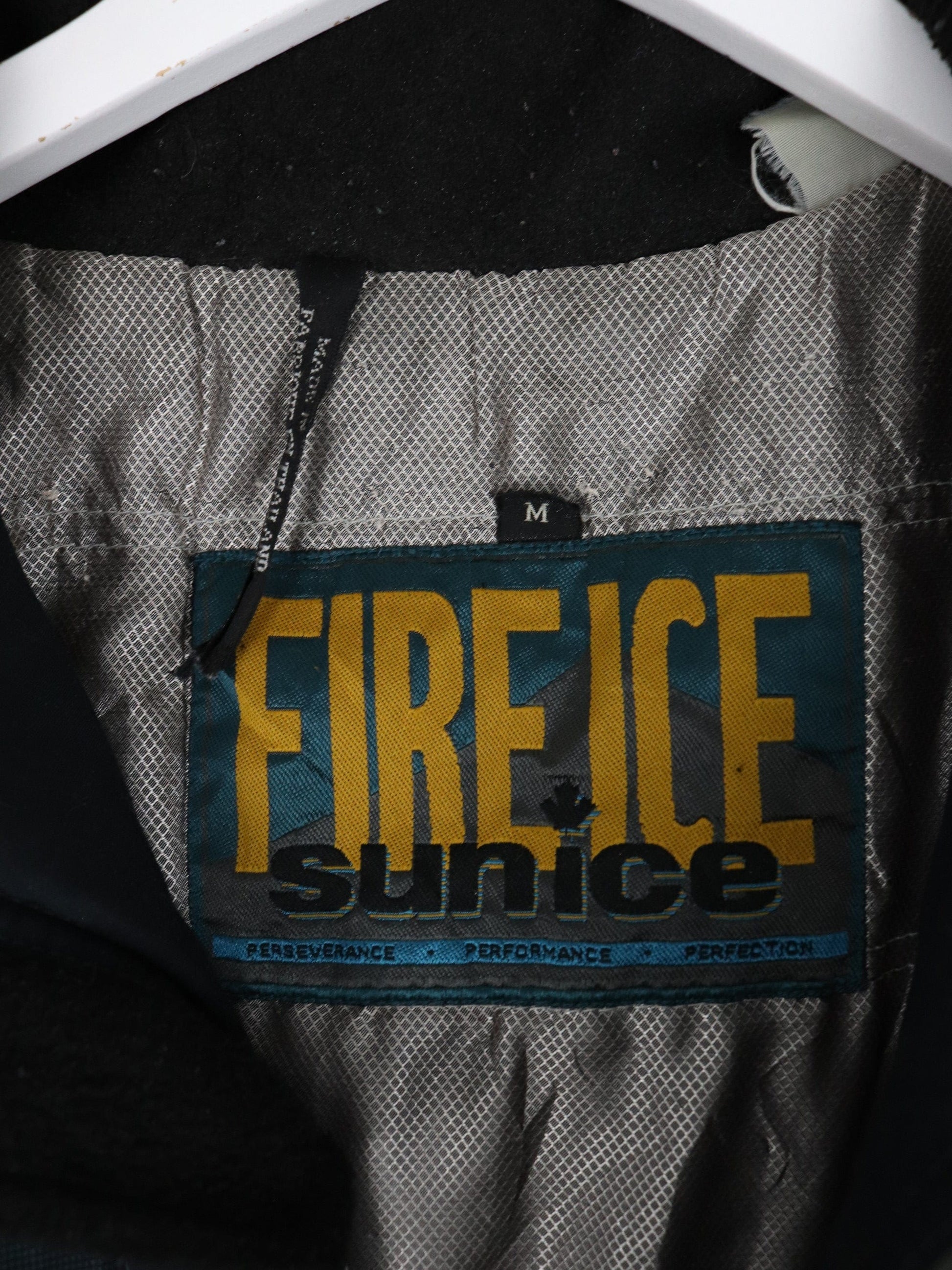 Vintage Sunice Jacket Mens Medium Black Fire Ice Ski Snowboarding Coat