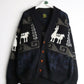 Vintage Tejidos Ruminahui Sweater Mens XL Blak Wool Cardigan from propervintagecanada