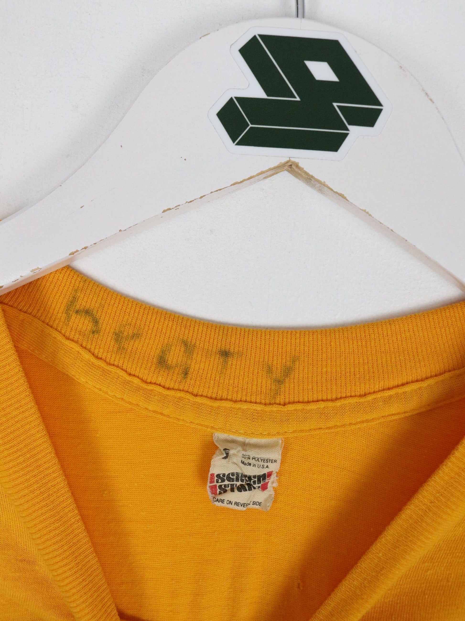 Vintage Tennessee Tech Basketball T Shirt Fits Mens XS Yellow 80s College