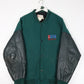 Vintage The River 93.9 Jacket Fits Mens XL Green Leather Wool Varsity