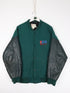 Vintage The River 93.9 Jacket Fits Mens XL Green Leather Wool Varsity
