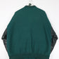 Vintage The River 93.9 Jacket Fits Mens XL Green Leather Wool Varsity