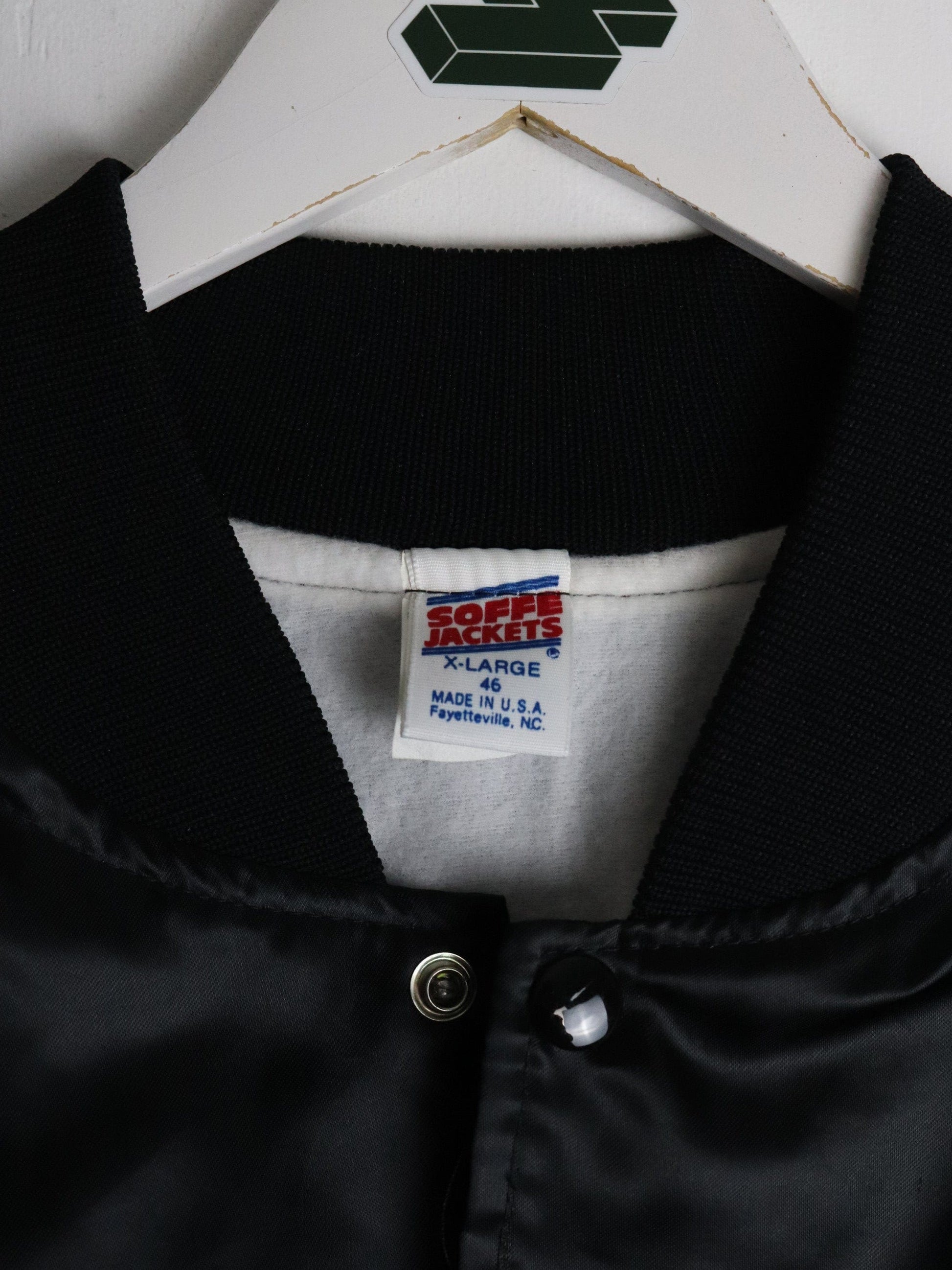 Vintage Theater Army Area Command Satin Jacket Mens XL Black from propervintagecanada