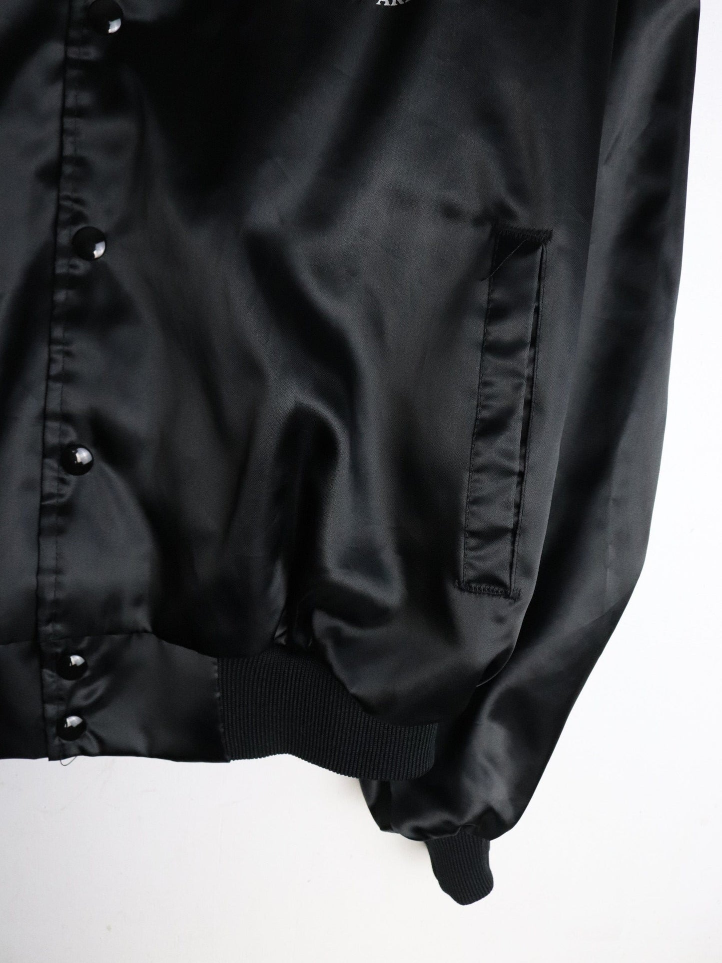 Vintage Theater Army Area Command Satin Jacket Mens XL Black from propervintagecanada