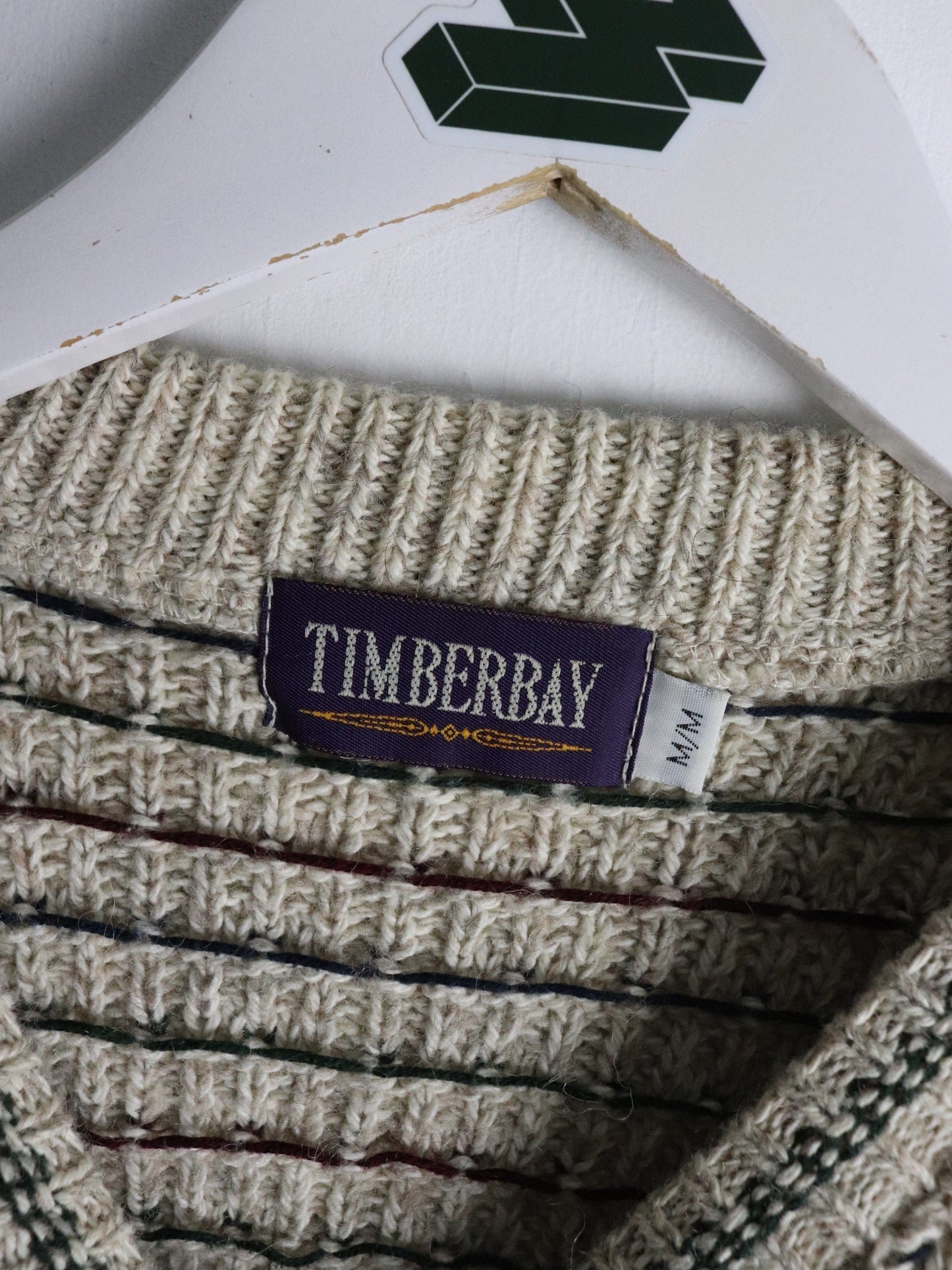 Vintage Timber Bay Sweater Mens Medium Beige Knit from propervintagecanada