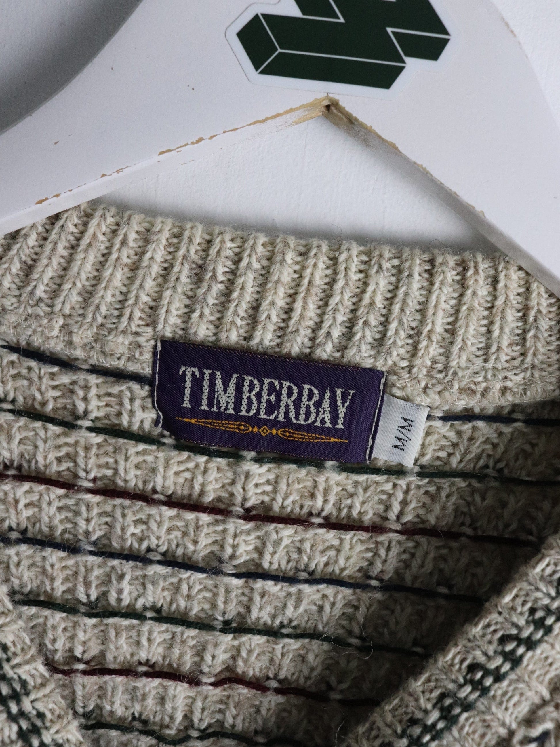 Vintage Timber Bay Sweater Mens Medium Beige Knit from propervintagecanada
