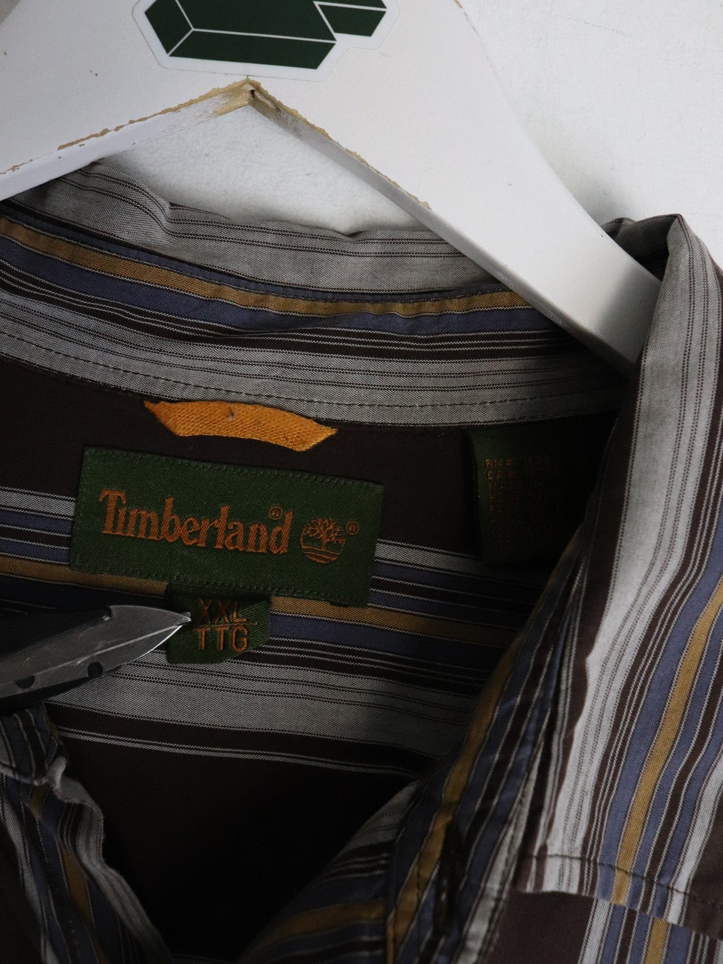 Vintage Timberland Shirt Mens 2XL Tall Brown Button Up from propervintagecanada
