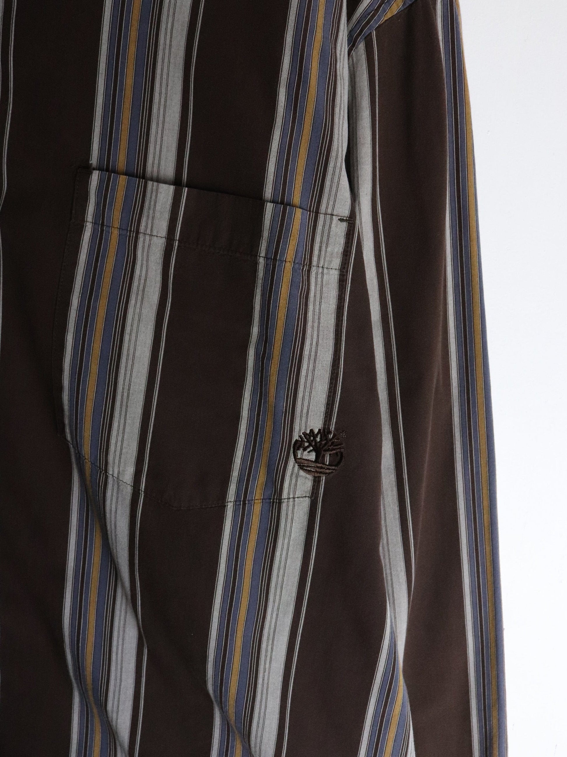Vintage Timberland Shirt Mens 2XL Tall Brown Button Up from propervintagecanada