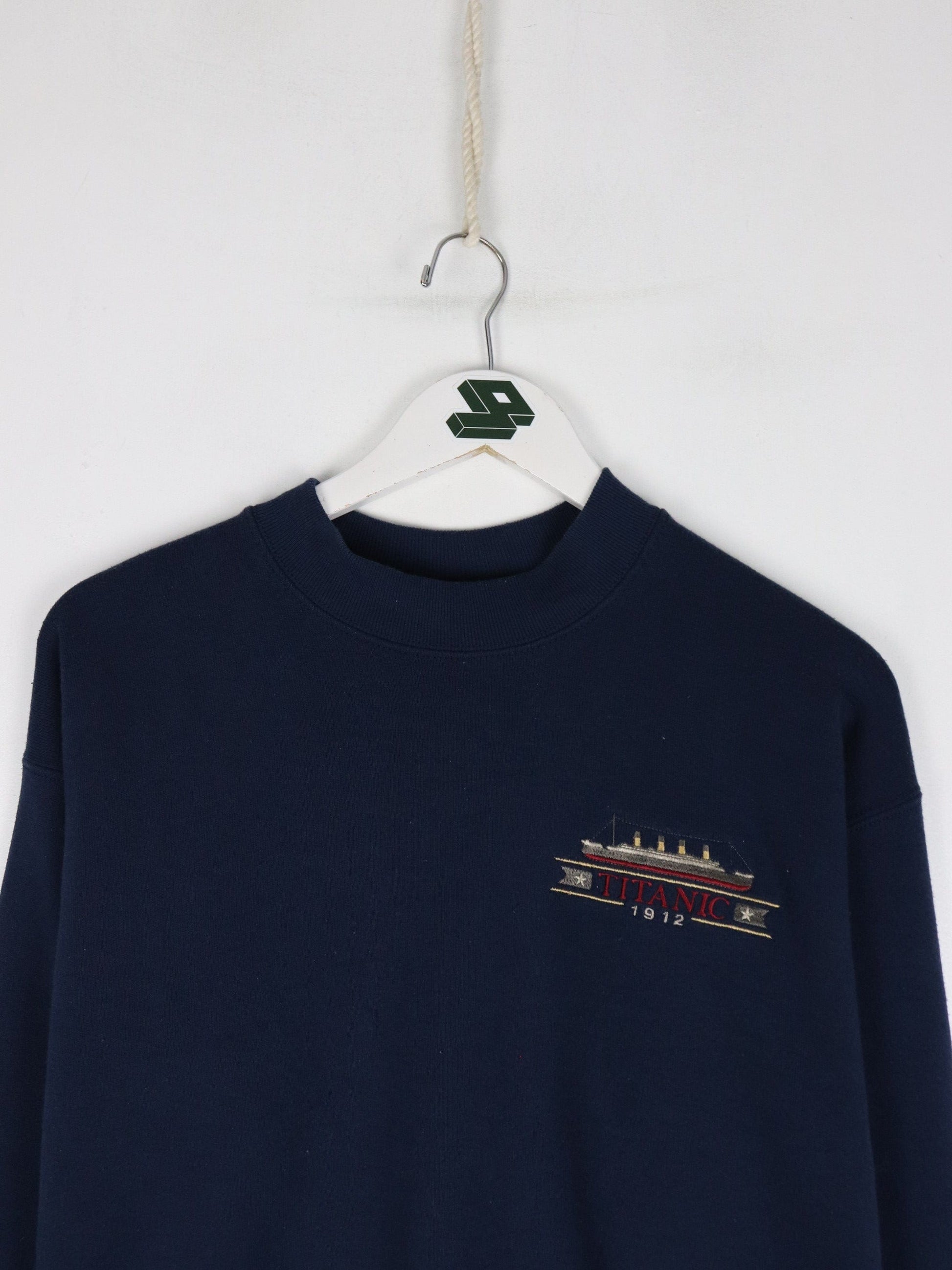 Vintage Titanic Sweatshirt Fits Mens Small Blue 90s from propervintagecanada