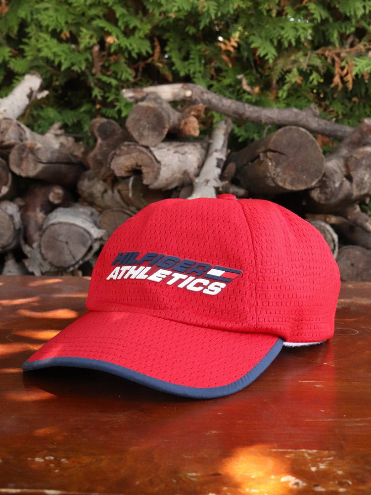 Vintage Tommy Hilfiger Hat Adult Red Strap Back from propervintagecanada