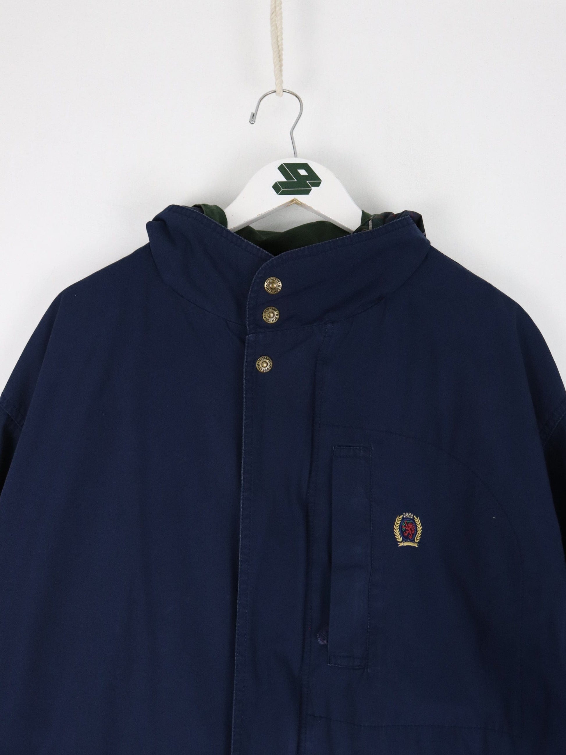Vintage Tommy Hilfiger Jacket Mens Large Blue Parka Coat 90s from propervintagecanada