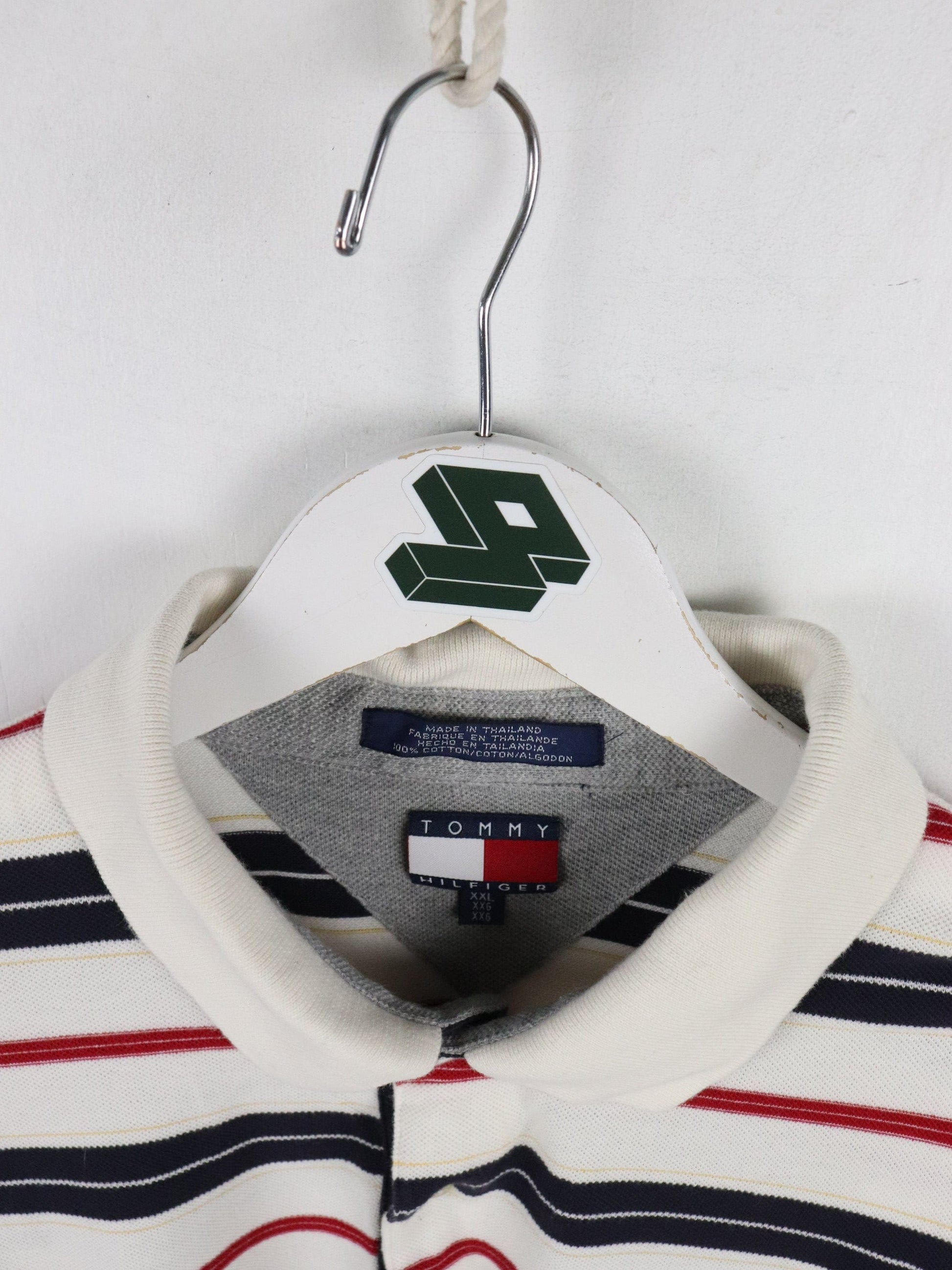 Vintage Tommy Hilfiger Shirt Mens 2XL WHite Striped