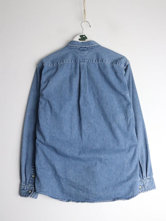 Vintage Tommy Hilfiger Shirt Youth XL Blue Denim Button Up