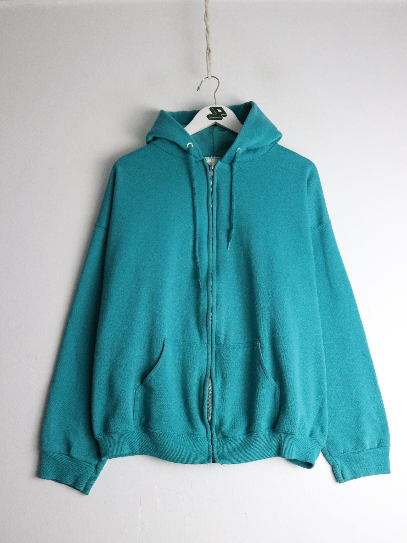 Vintage Tultex Sweatshirt Fits Mens Medium Blue Full Zip Hoodie from propervintagecanada