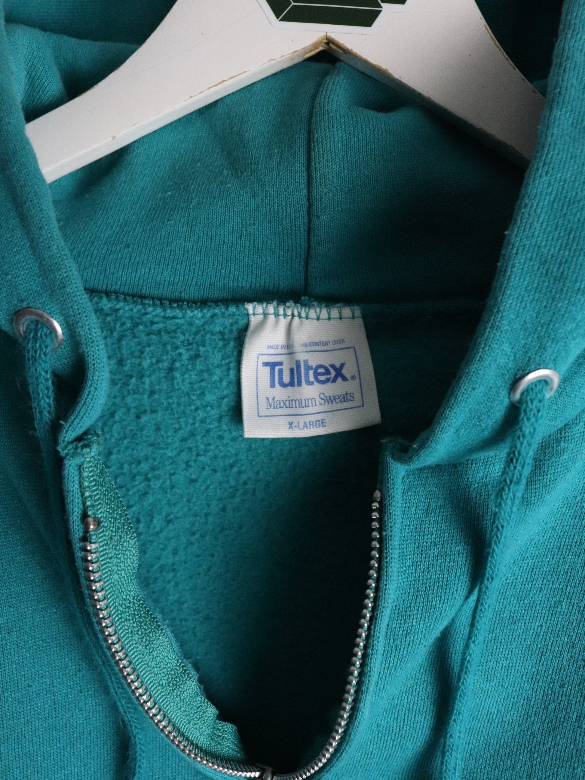 Vintage Tultex Sweatshirt Fits Mens Medium Blue Full Zip Hoodie from propervintagecanada