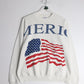 Vintage U.S.A. Flag Sweatshirt Fits Mens Medium White 90s from propervintagecanada