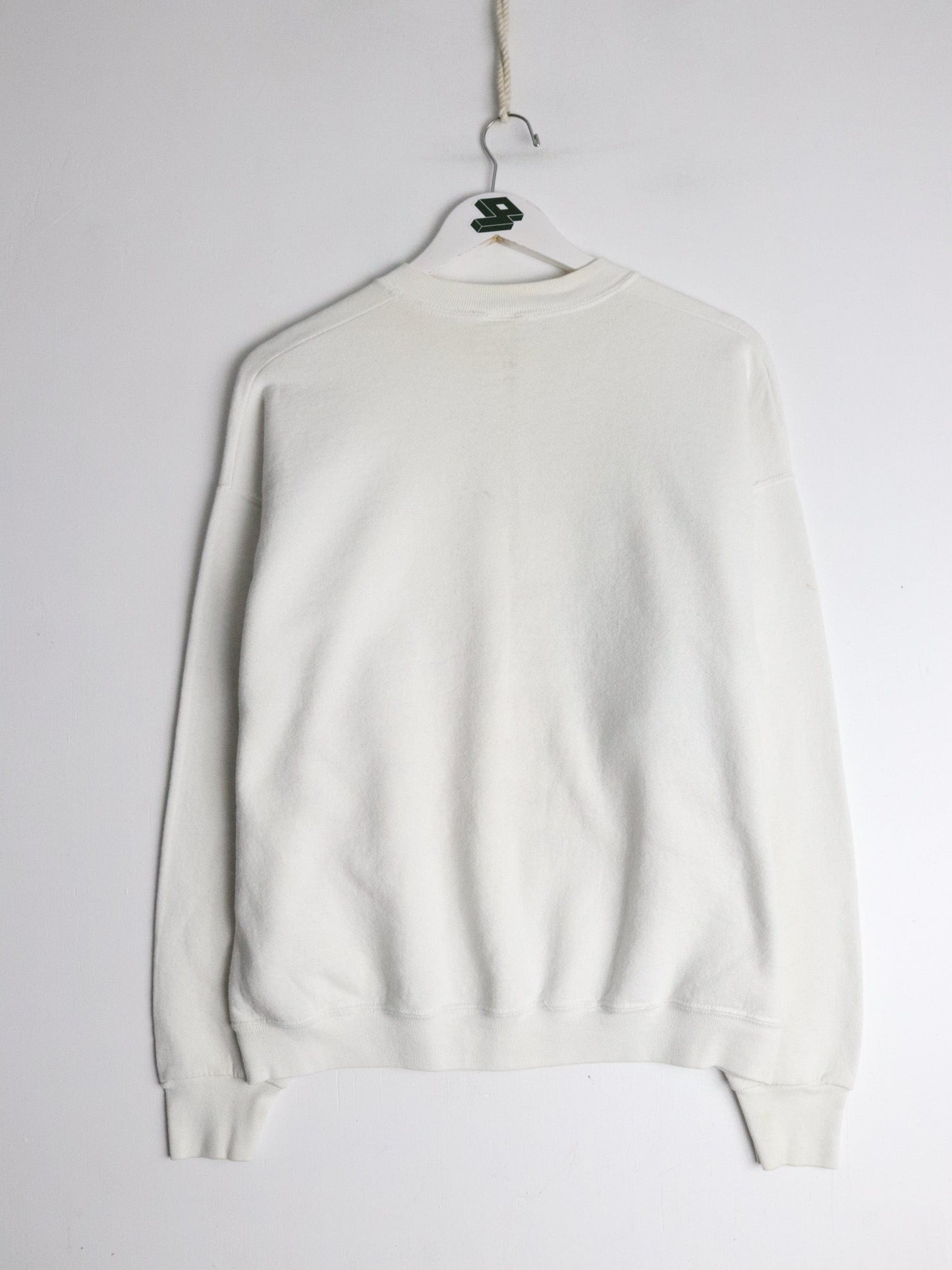 Vintage U.S.A. Flag Sweatshirt Fits Mens Medium White 90s from propervintagecanada