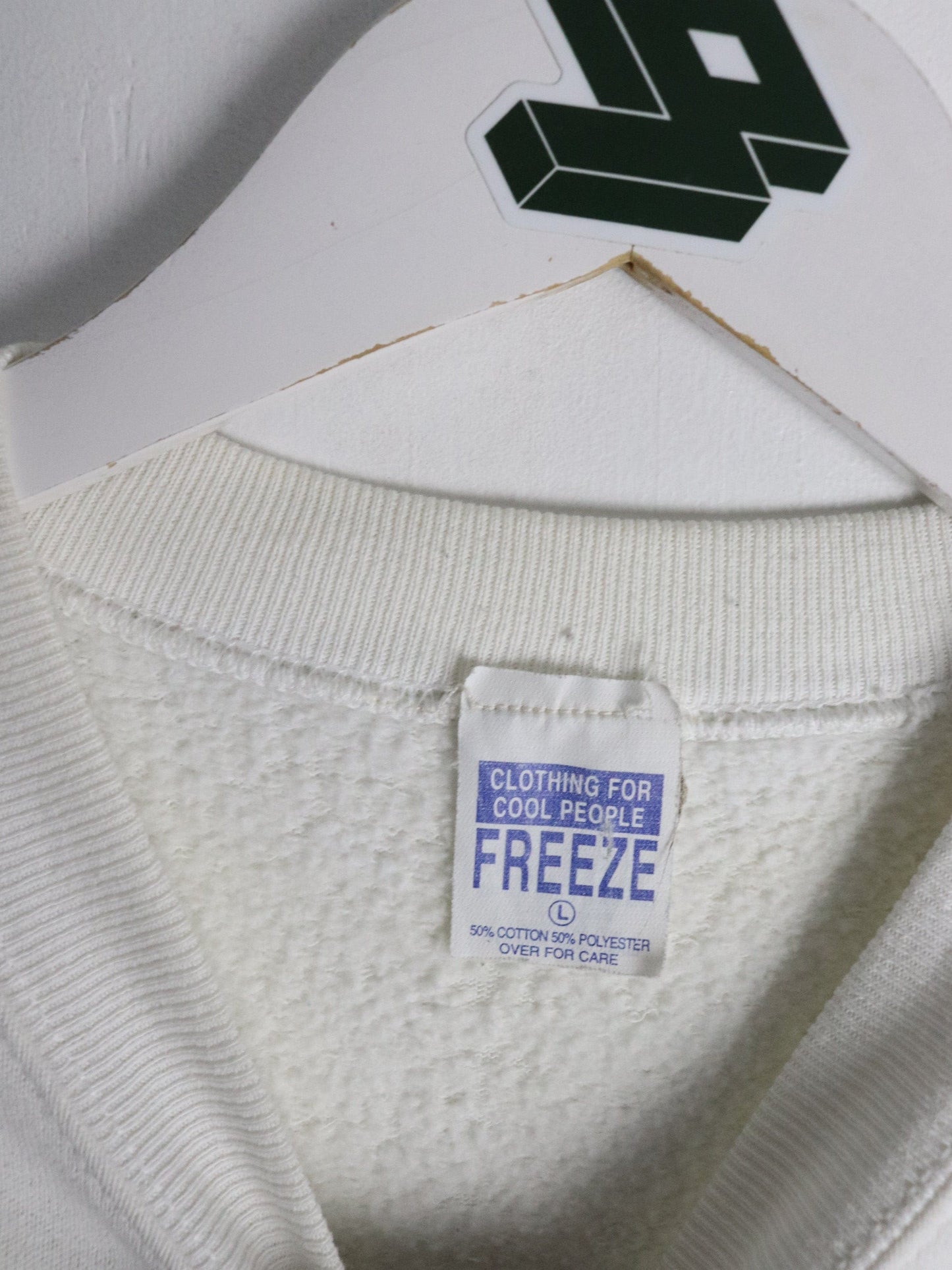 Vintage U.S.A. Flag Sweatshirt Fits Mens Medium White 90s from propervintagecanada