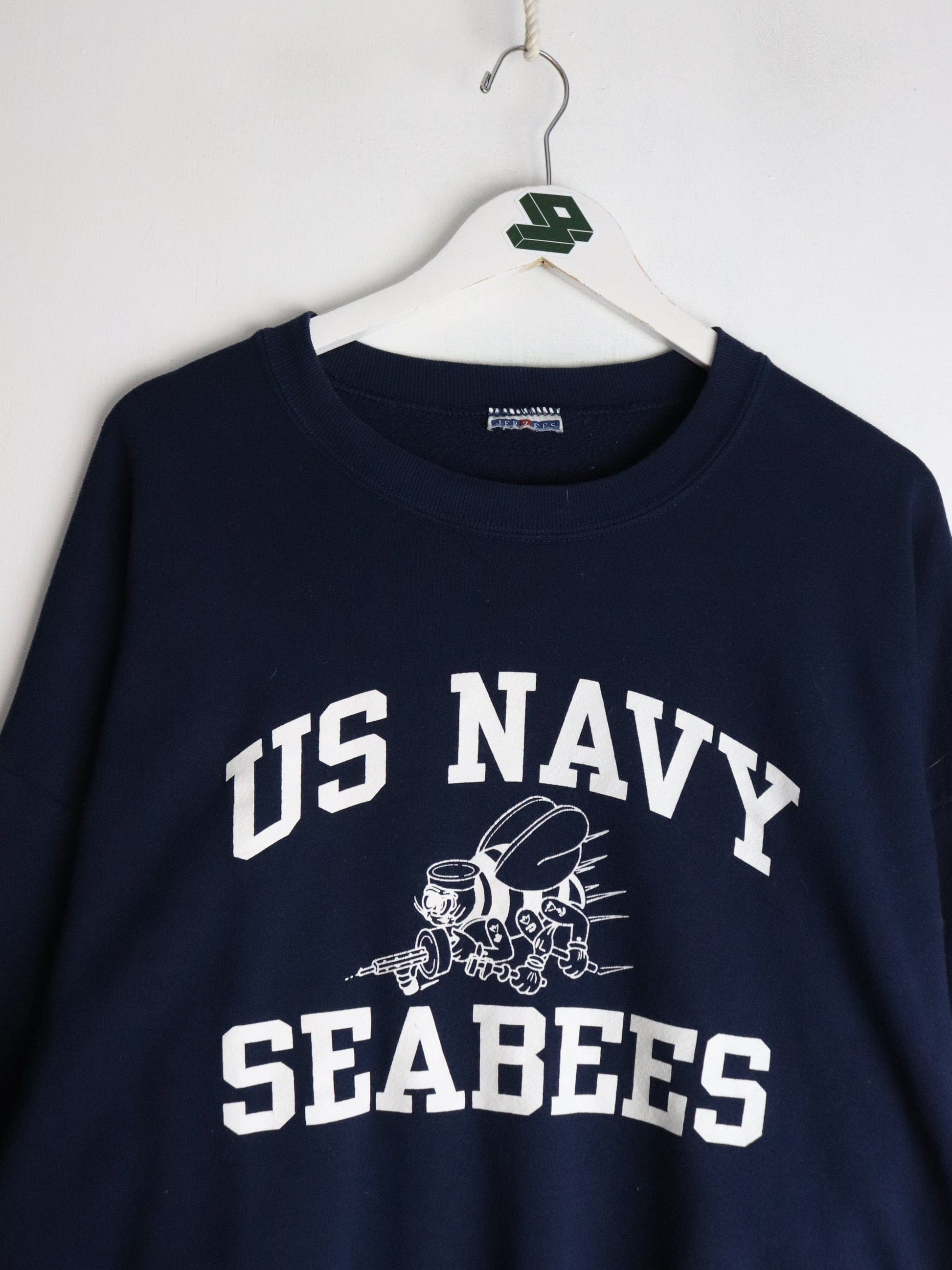 Vintage U.S. Navy Seabees Sweatshirt Mens 2XL Blue from propervintagecanada