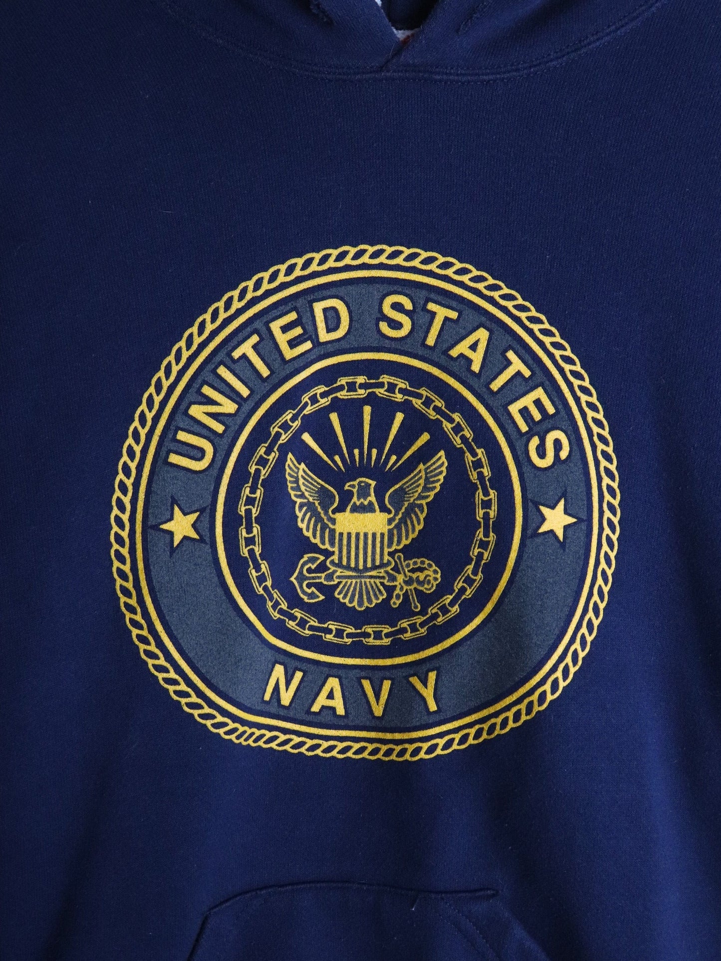 Vintage U.S. Navy Sweatshirt Mens XL Blue Hoodie from propervintagecanada