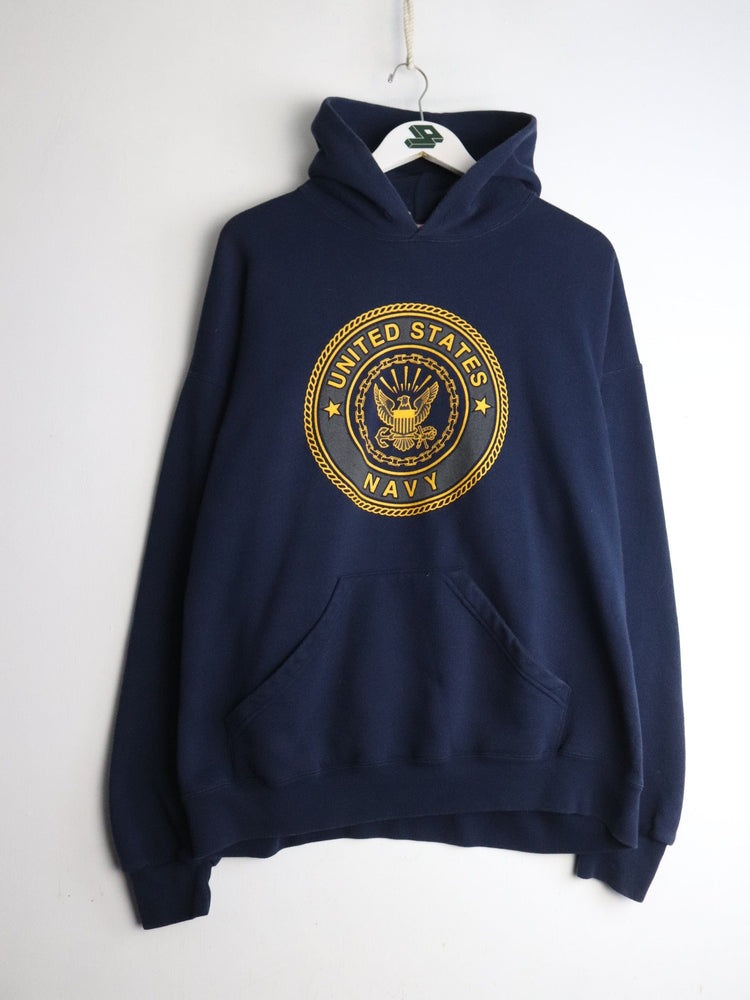 Vintage U.S. Navy Sweatshirt Mens XL Blue Hoodie from propervintagecanada