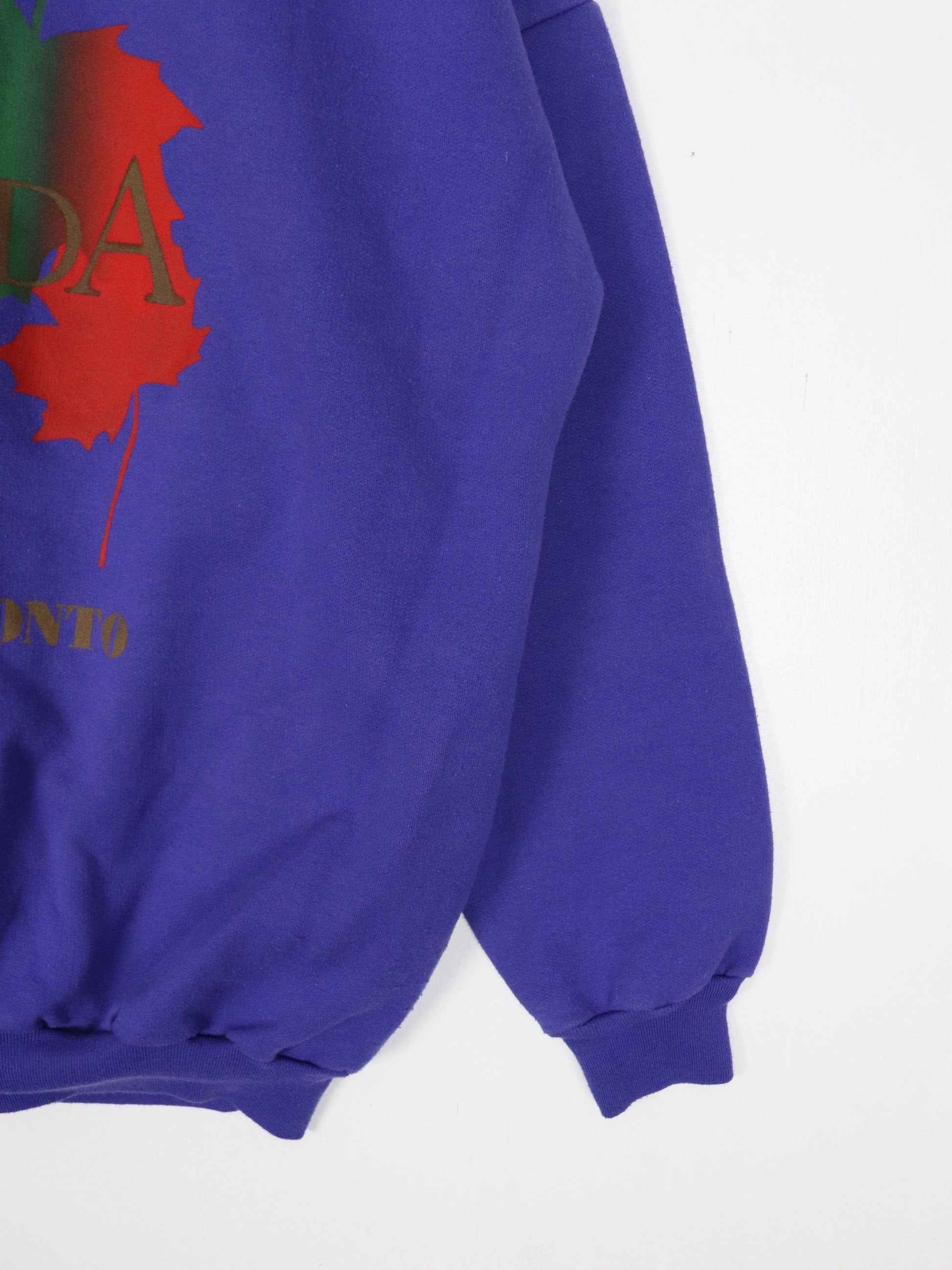 Vintage Unique Sweatshirt Womens XL Purple Canada Leaves Mock Neck from propervintagecanada