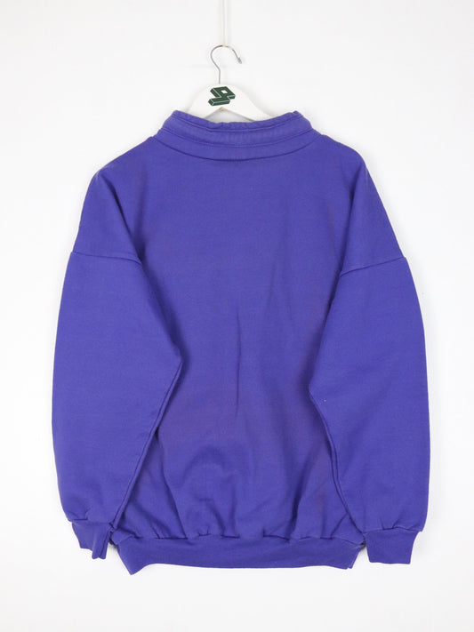 Vintage Unique Sweatshirt Womens XL Purple Canada Leaves Mock Neck